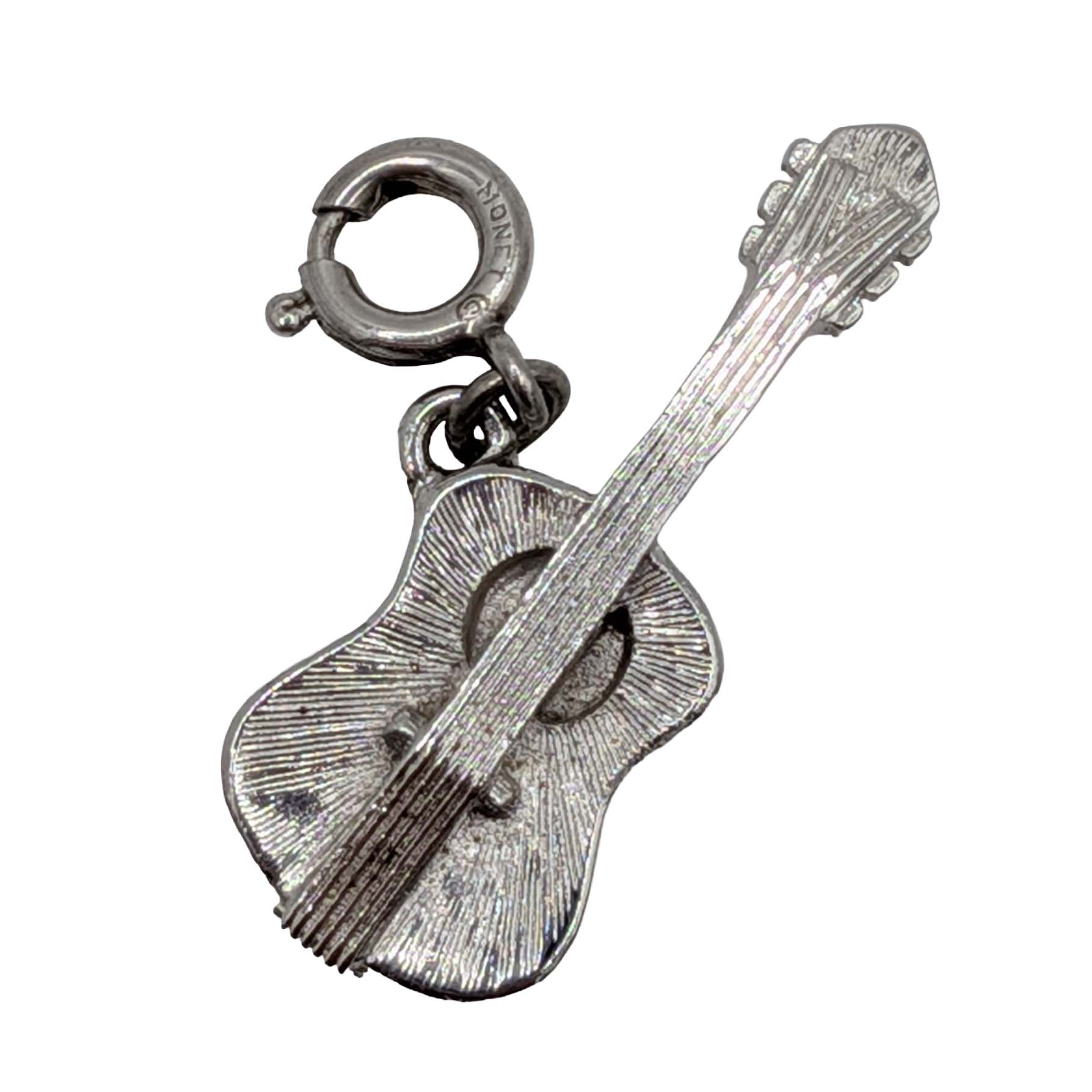 Sterling Silver Textured Guitar Charm