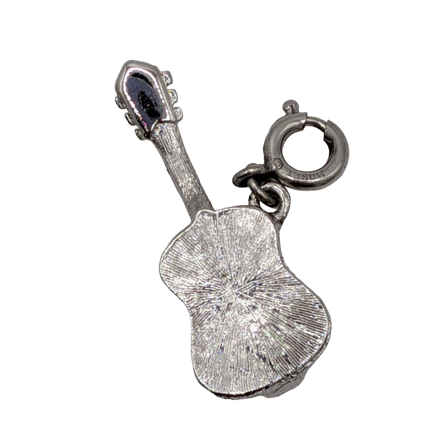 Sterling Silver Textured Guitar Charm