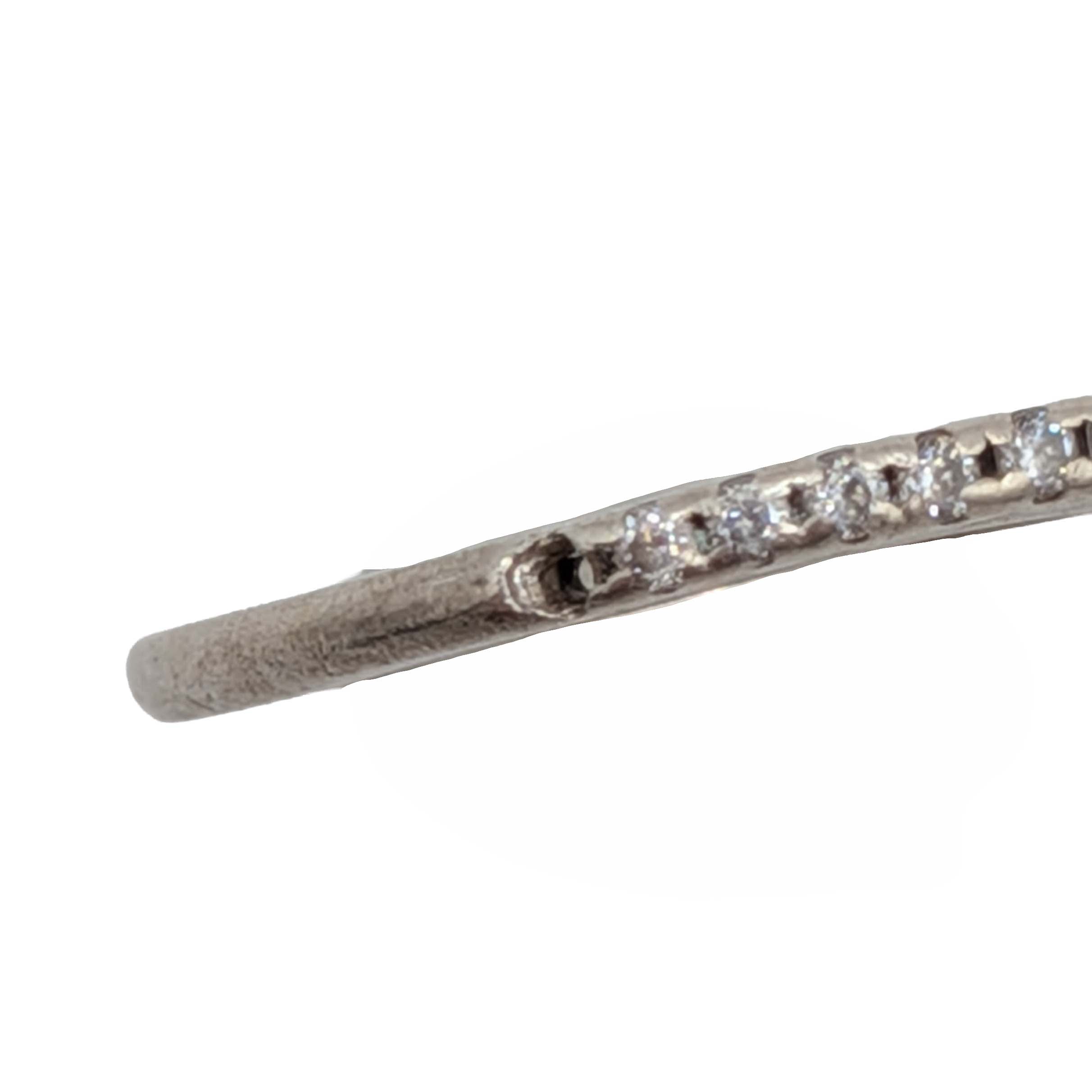 Signed Sterling Silver Rhinestones Pointed Band Ring Sz. 6.75