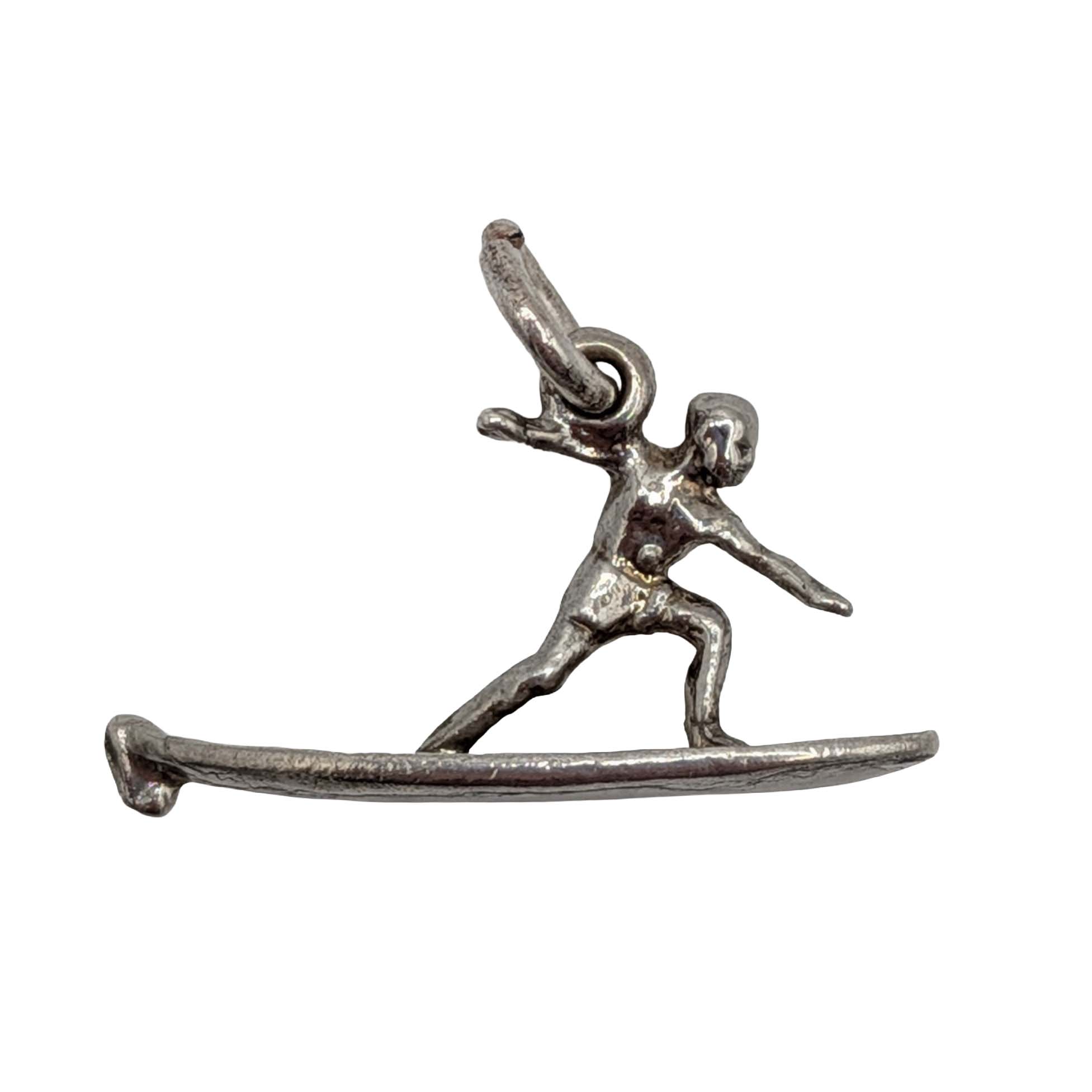 Sterling Surfer Charm