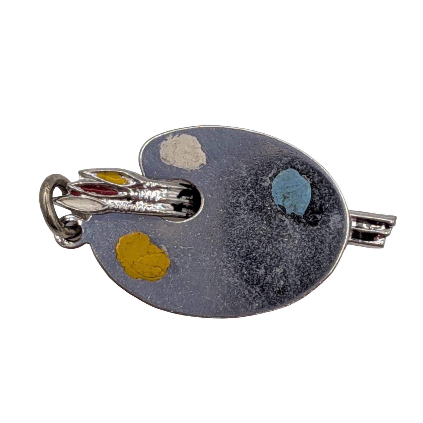 Sterling Silver Art Pallete Resin Charm