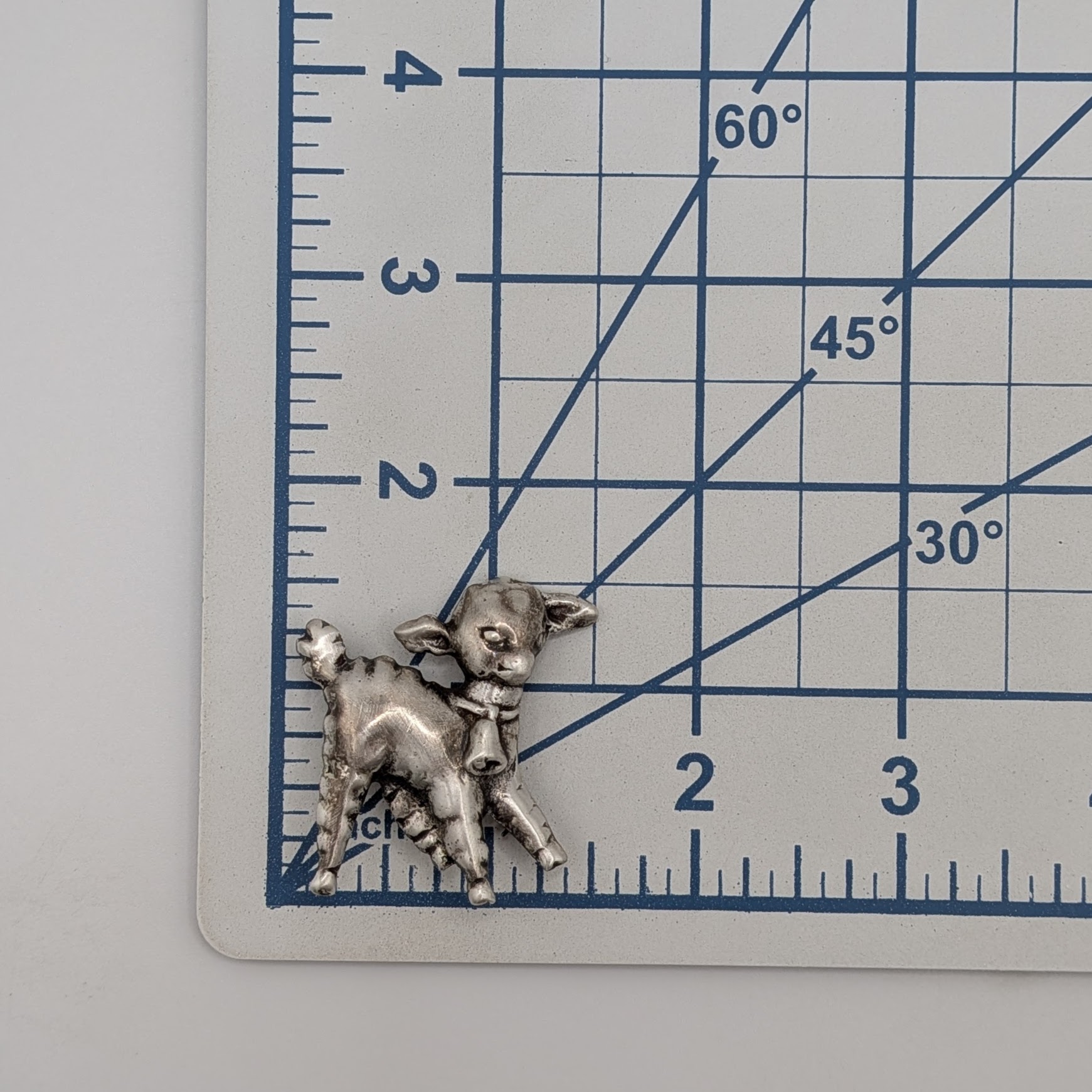 Sterling Silver Lamb W/Bell Brooch