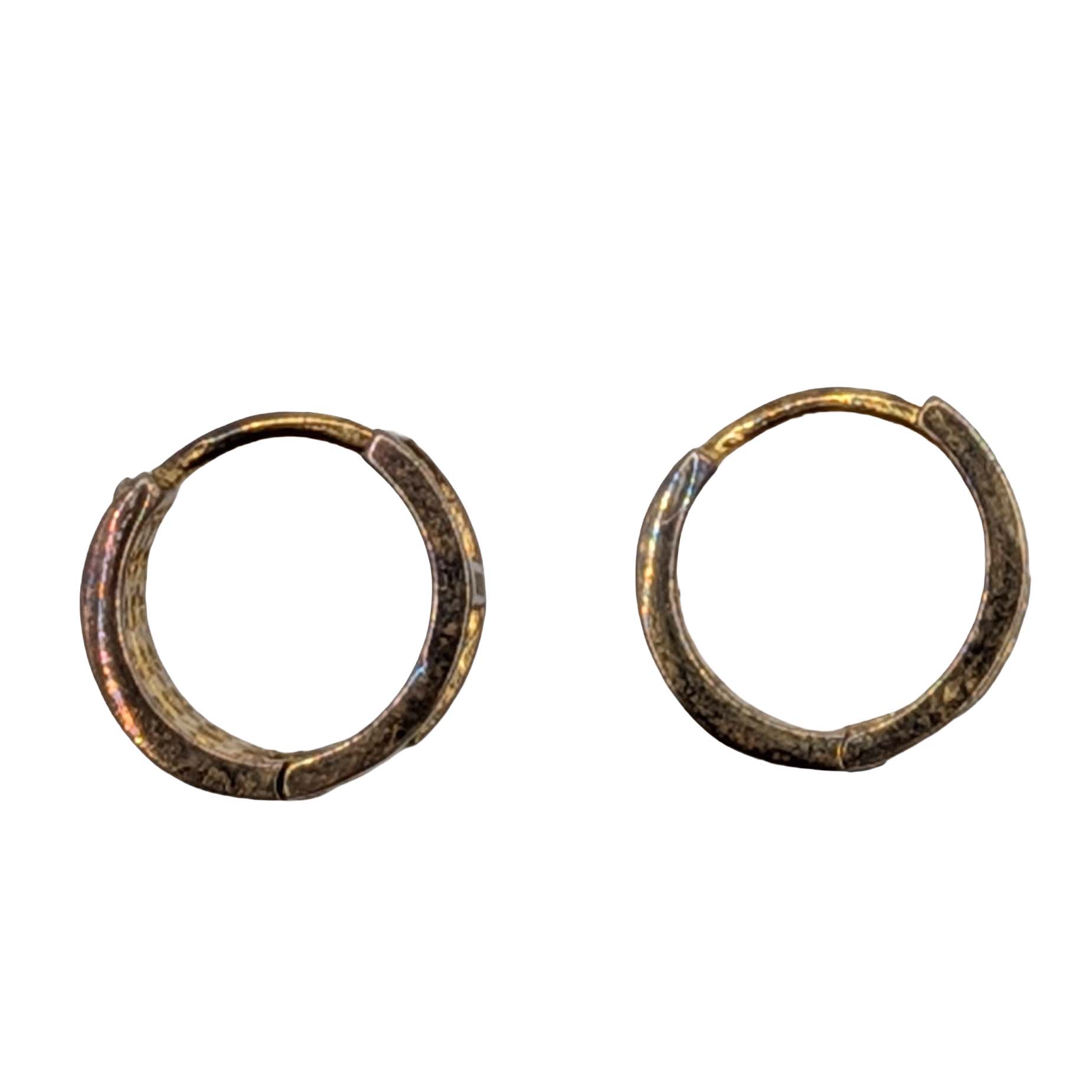 Signed Gold Over Sterling Silver Rhinestone Hoop Earrings