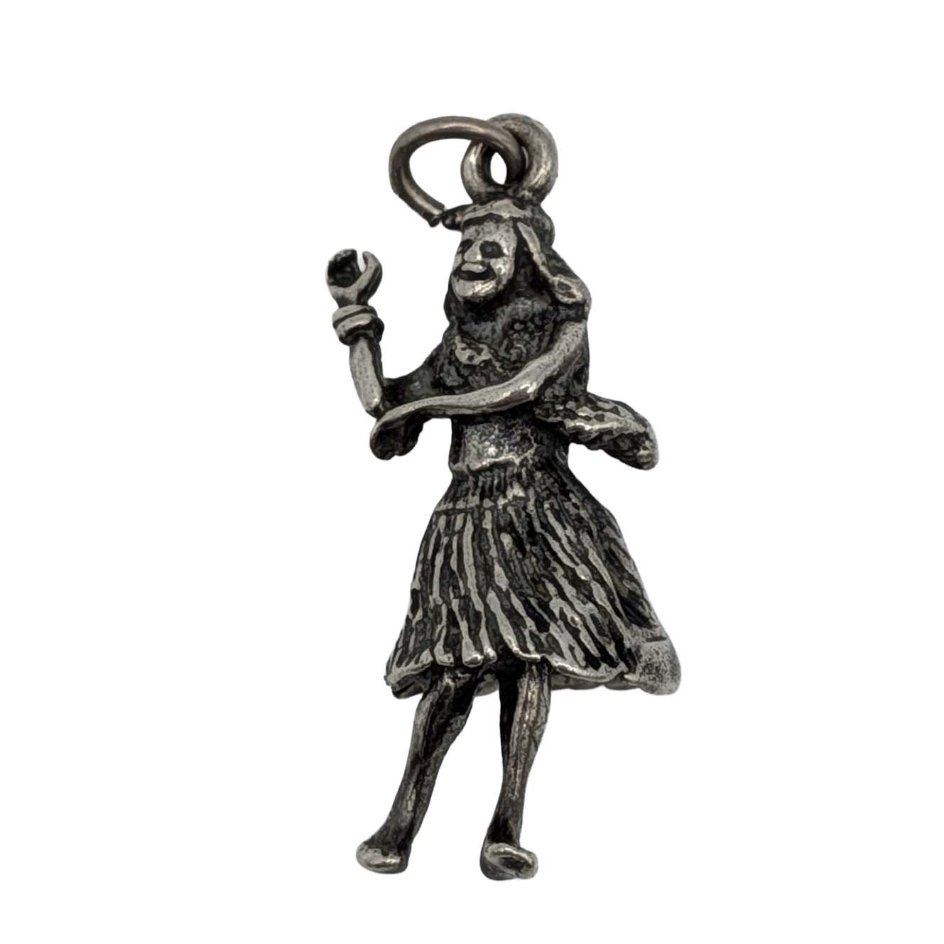 Sterling Silver Dancing Hula Girl Charm