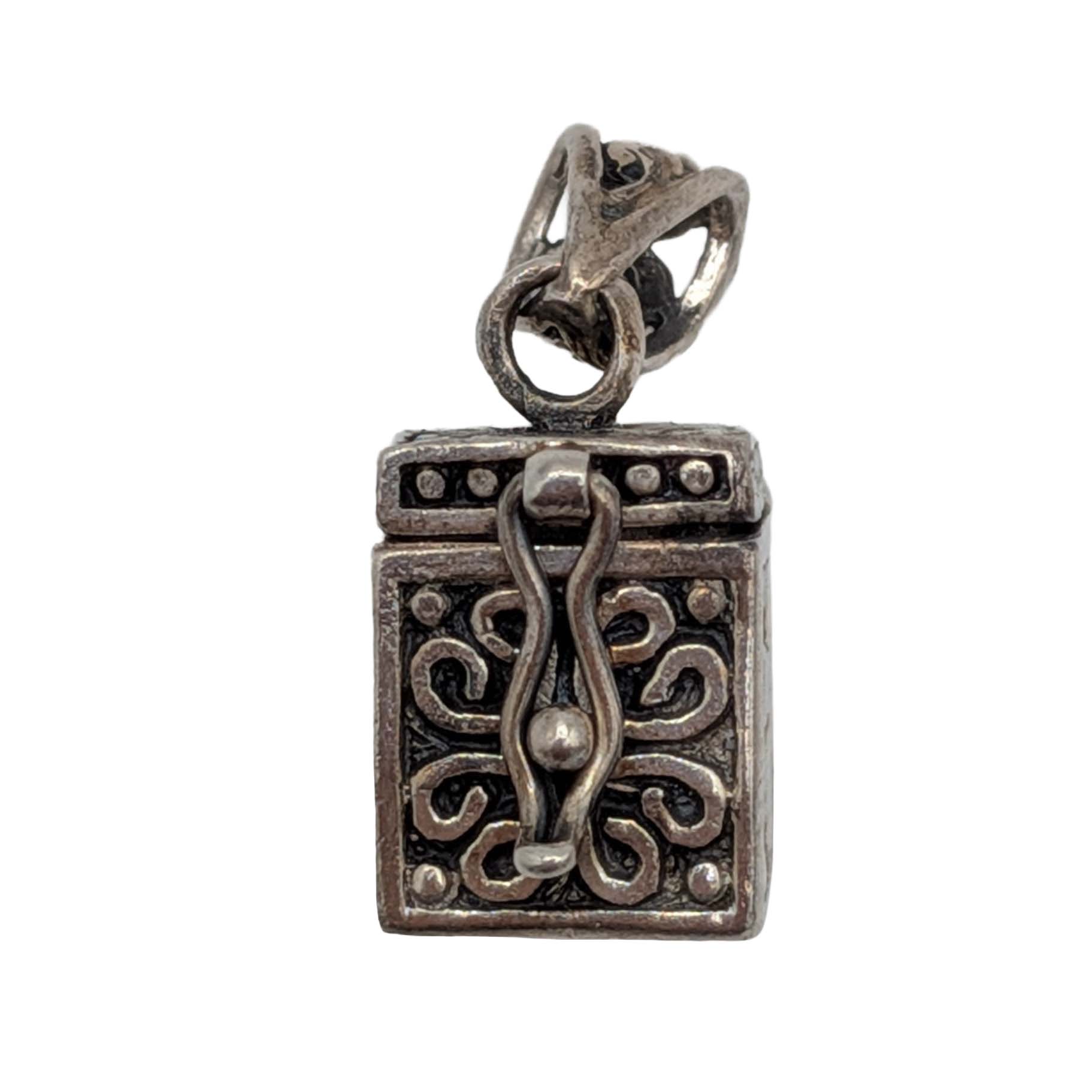 Signed Sterling Silver Prayer Box Charm