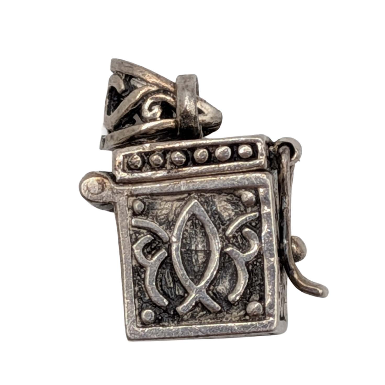 Signed Sterling Silver Prayer Box Charm