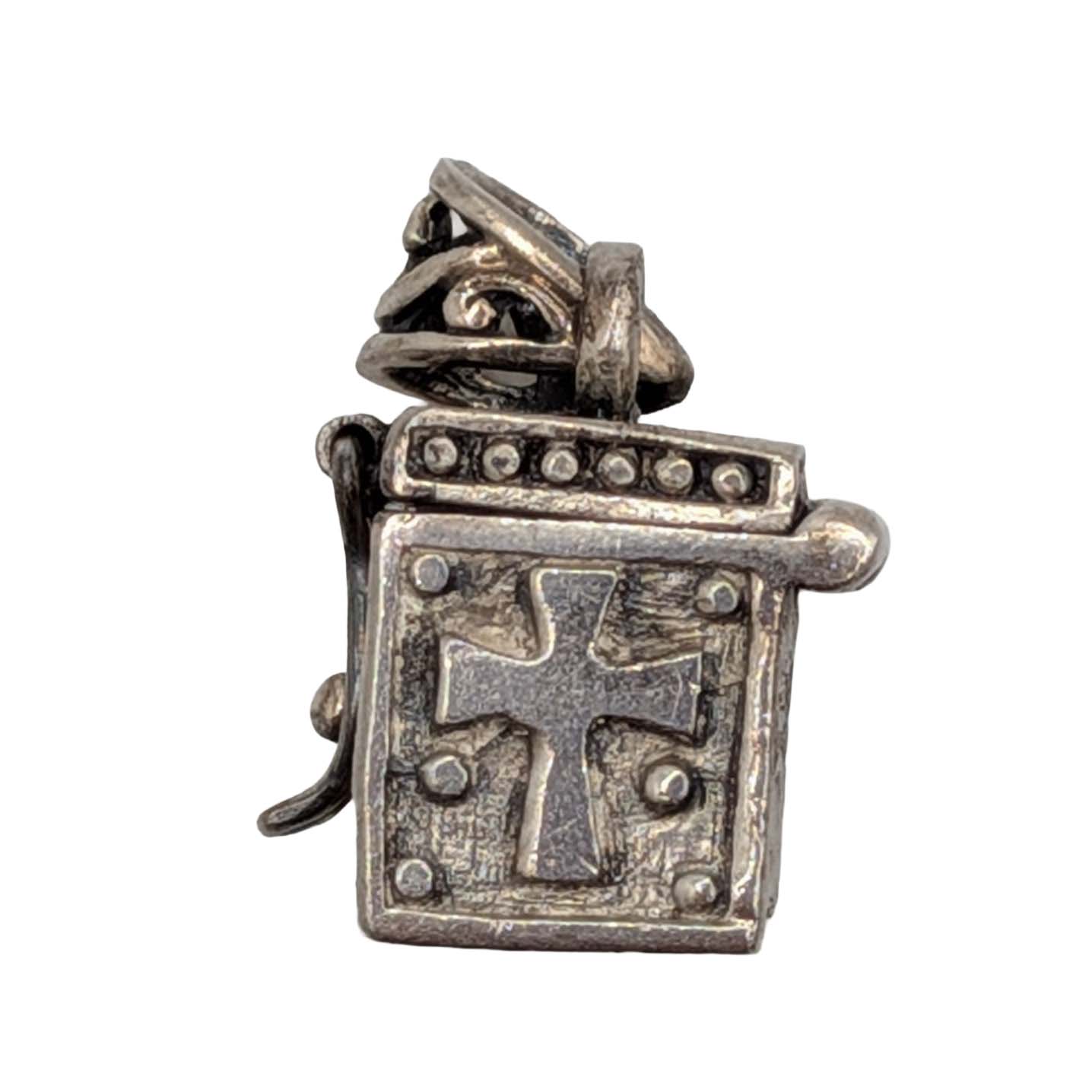 Signed Sterling Silver Prayer Box Charm