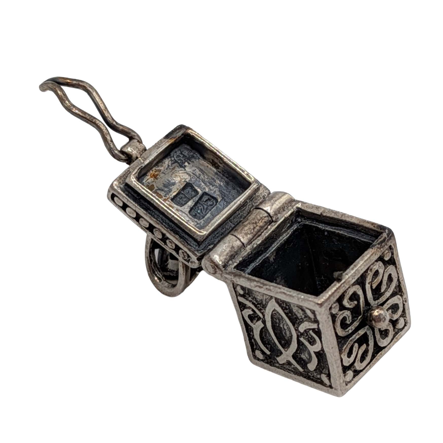 Signed Sterling Silver Prayer Box Charm