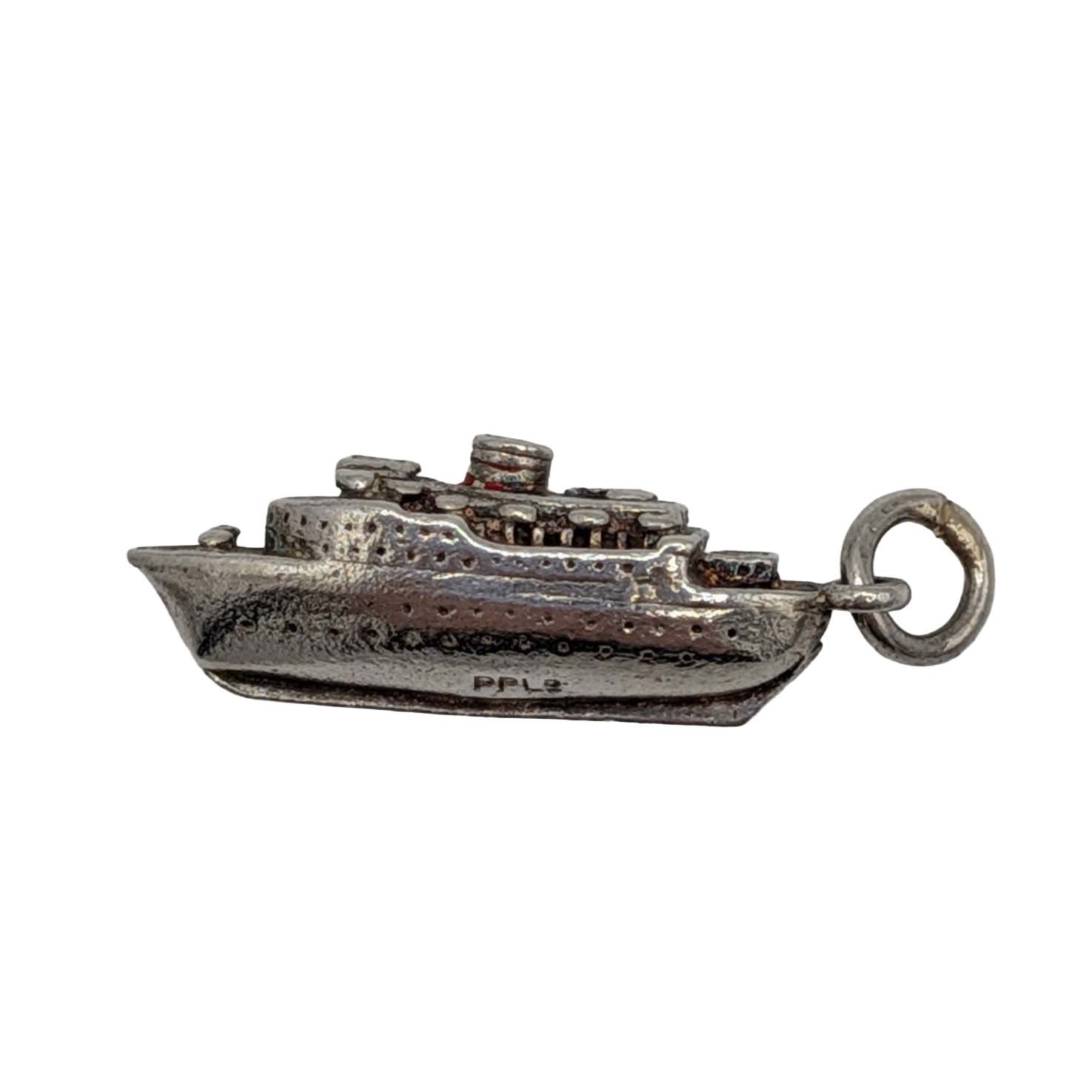 Signed Sterling Silver Cruise Ship Charm