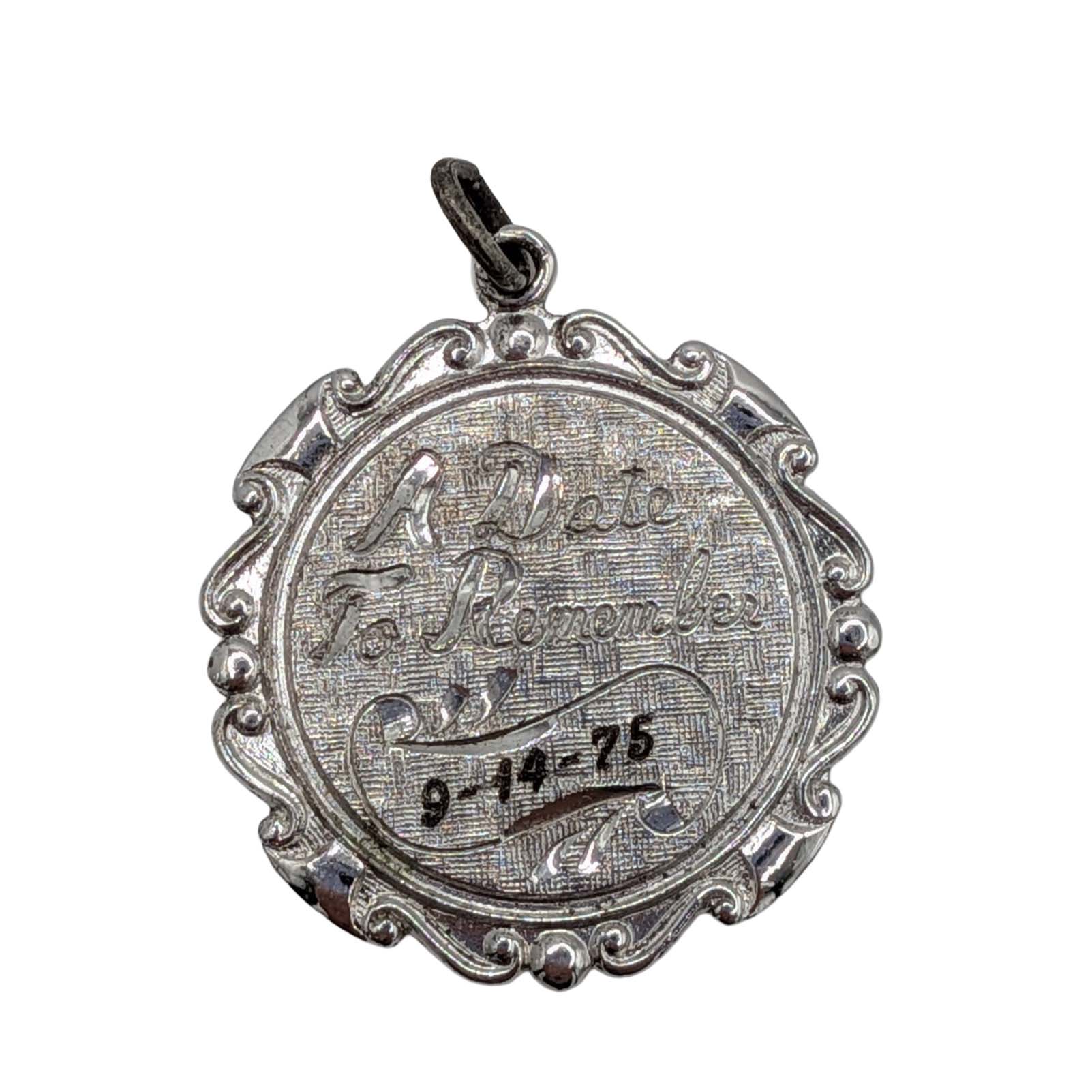 Sterling Silver Engraved Round Charm