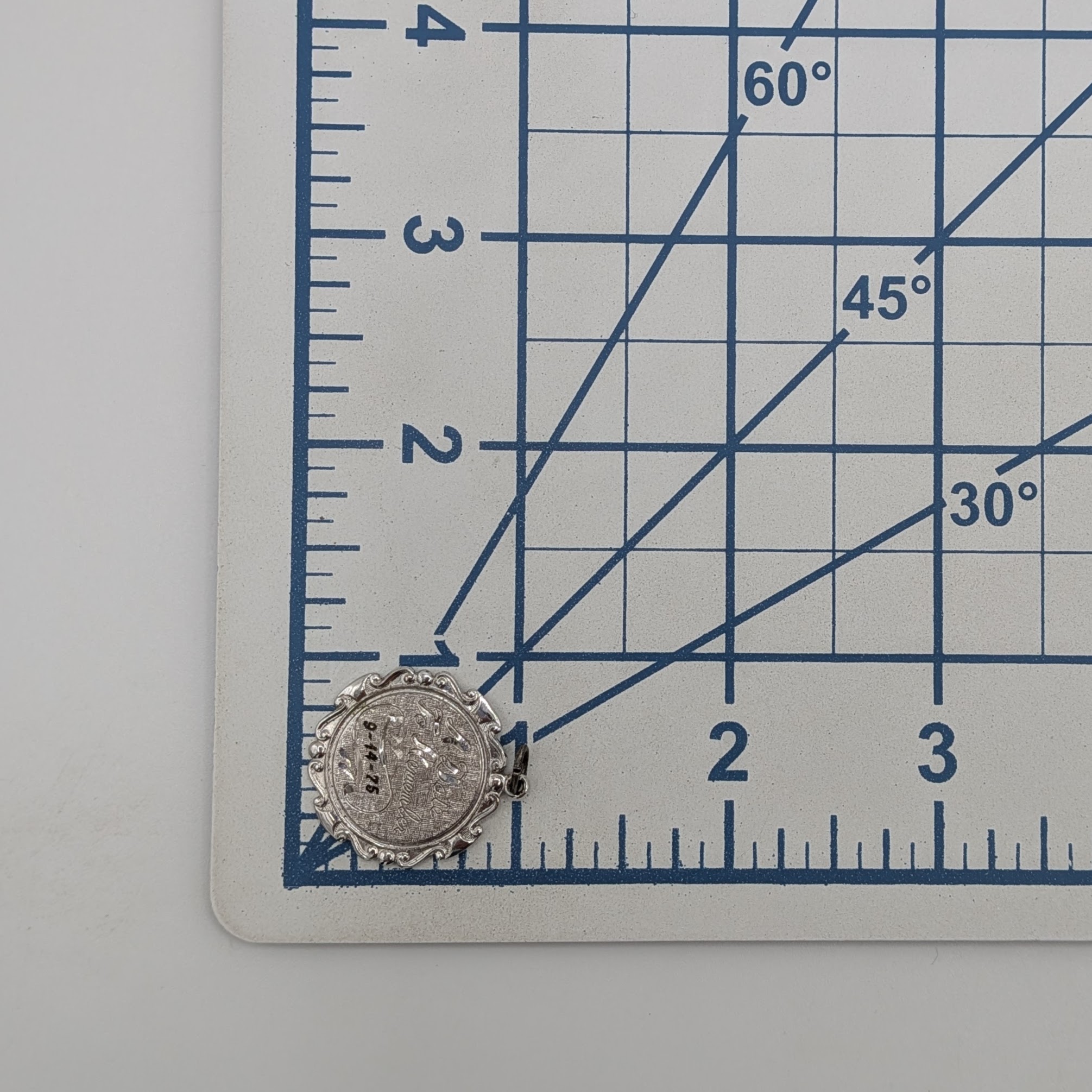 Sterling Silver Engraved Round Charm