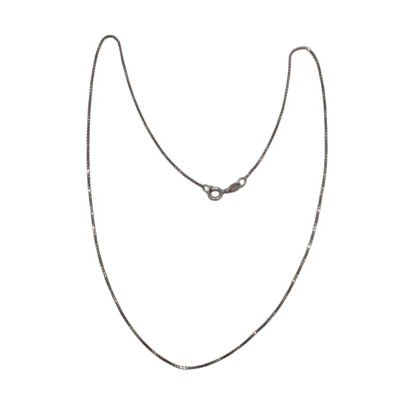 Italian Signed Sterling Silver Box Chain Necklace