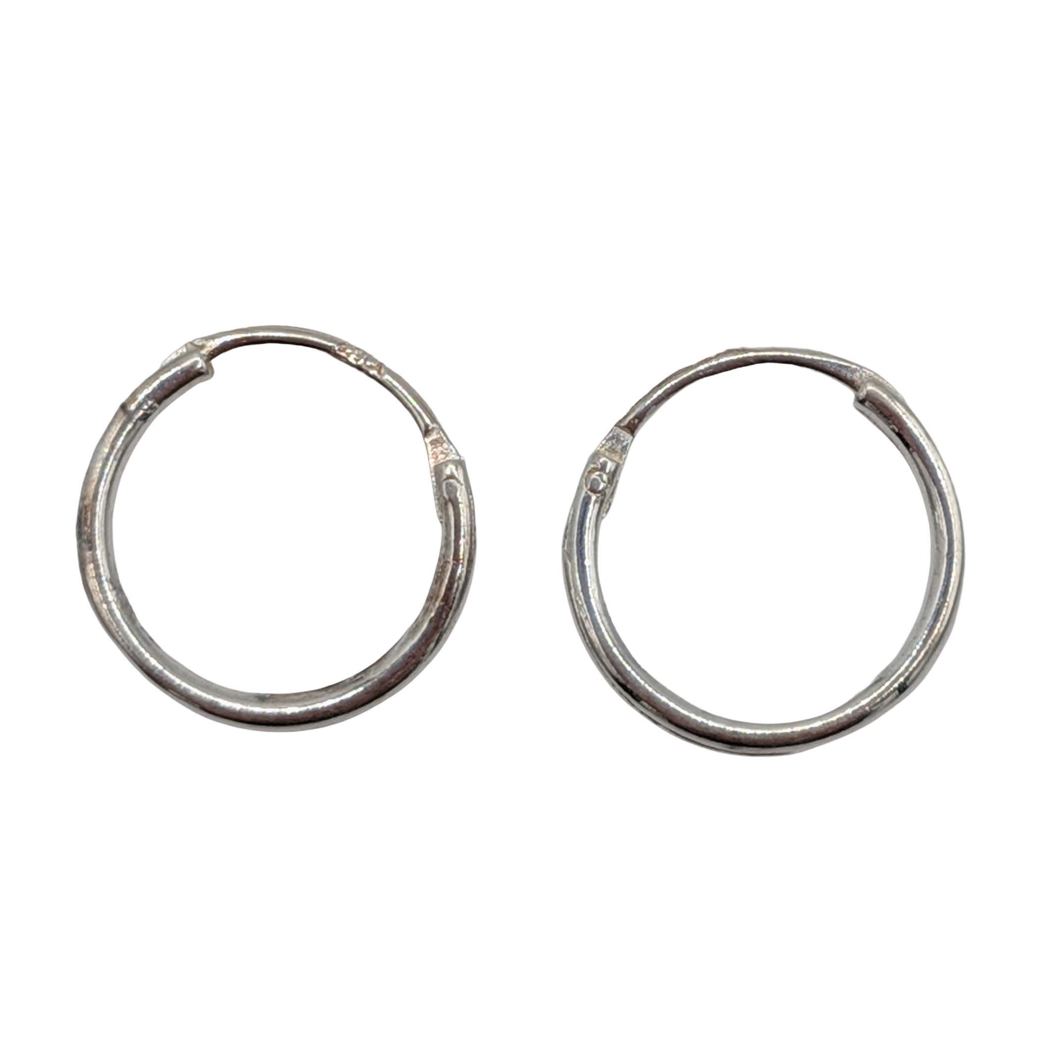 Signed Sterling Silver Small Hoop Earrings