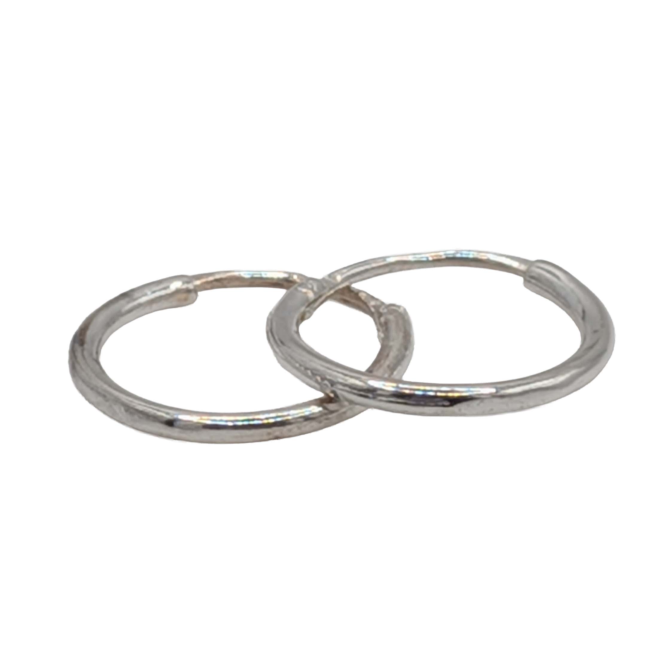 Signed Sterling Silver Small Hoop Earrings