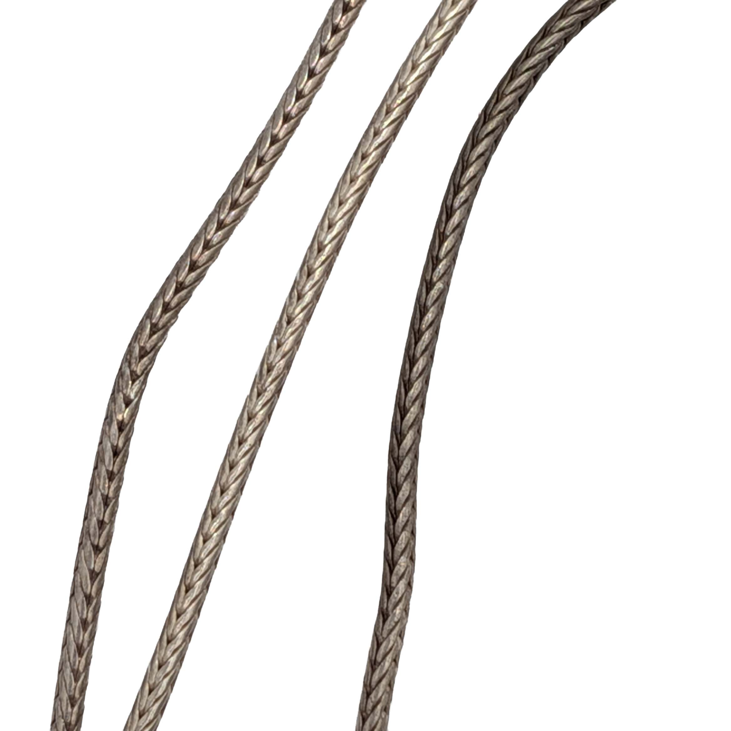 Signed Sterling Silver Wheat Chain Necklace