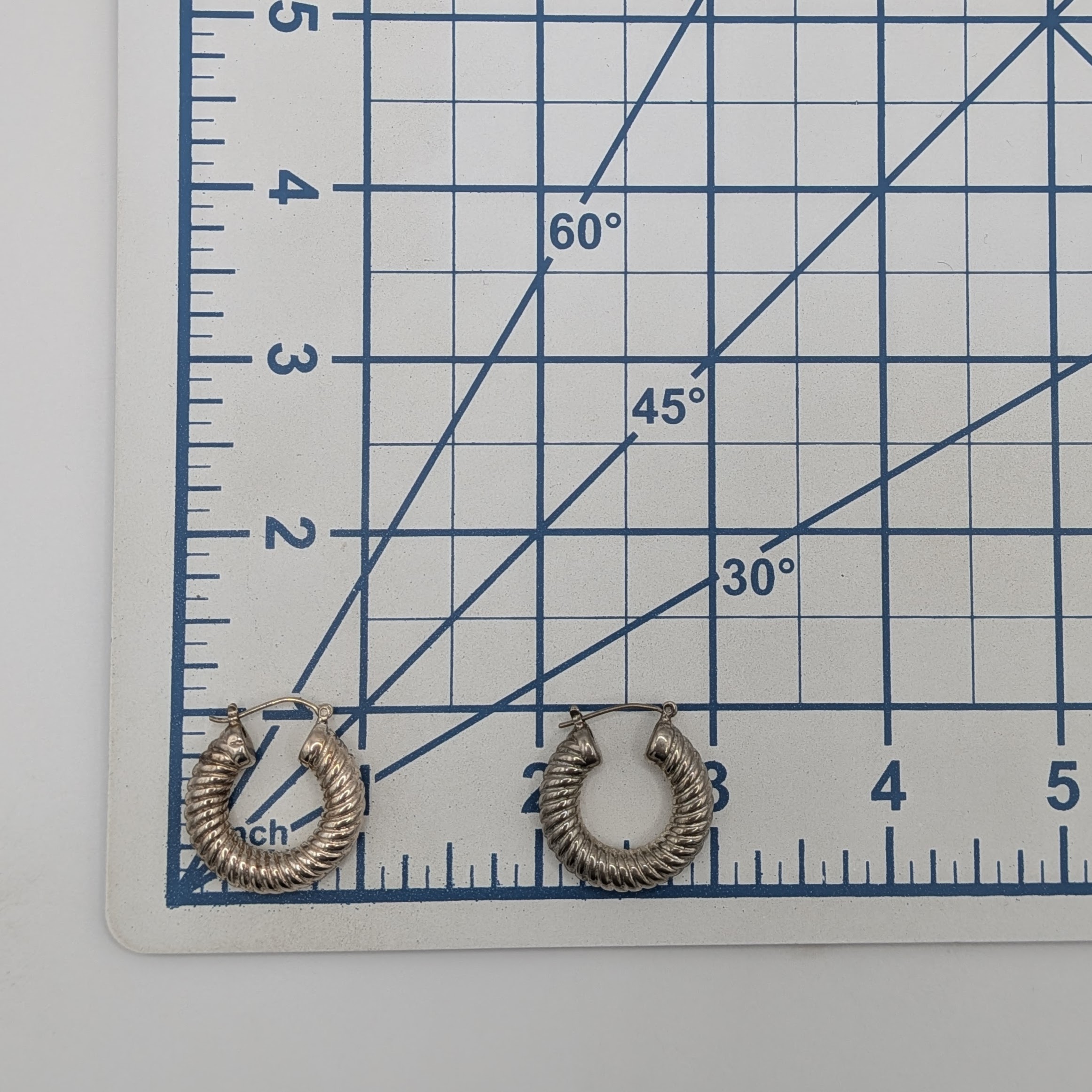 Signed Sterling Twisted Hoop Earrings