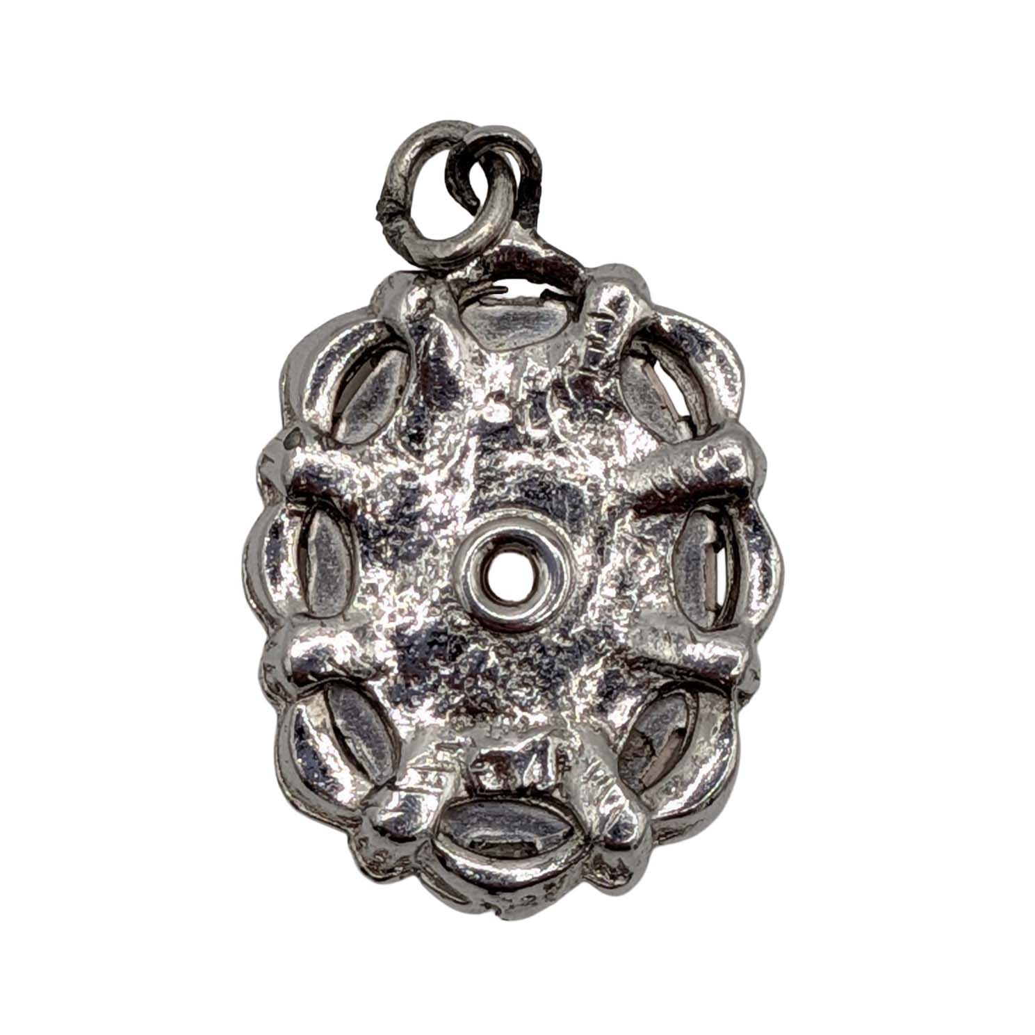 Sterling Silver Cross Stitch Rose Charm