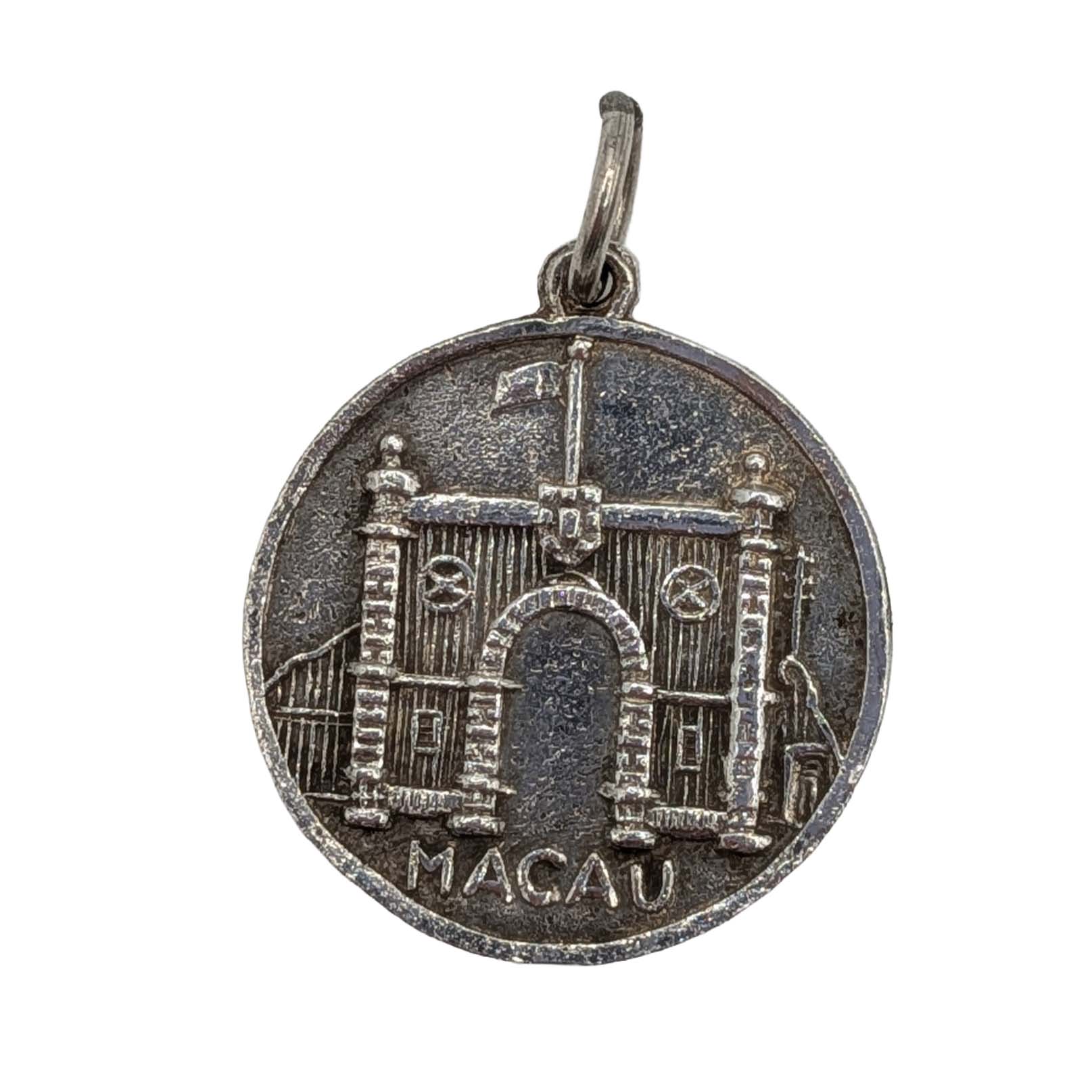 Sterling Silver Macau Building Round Charm