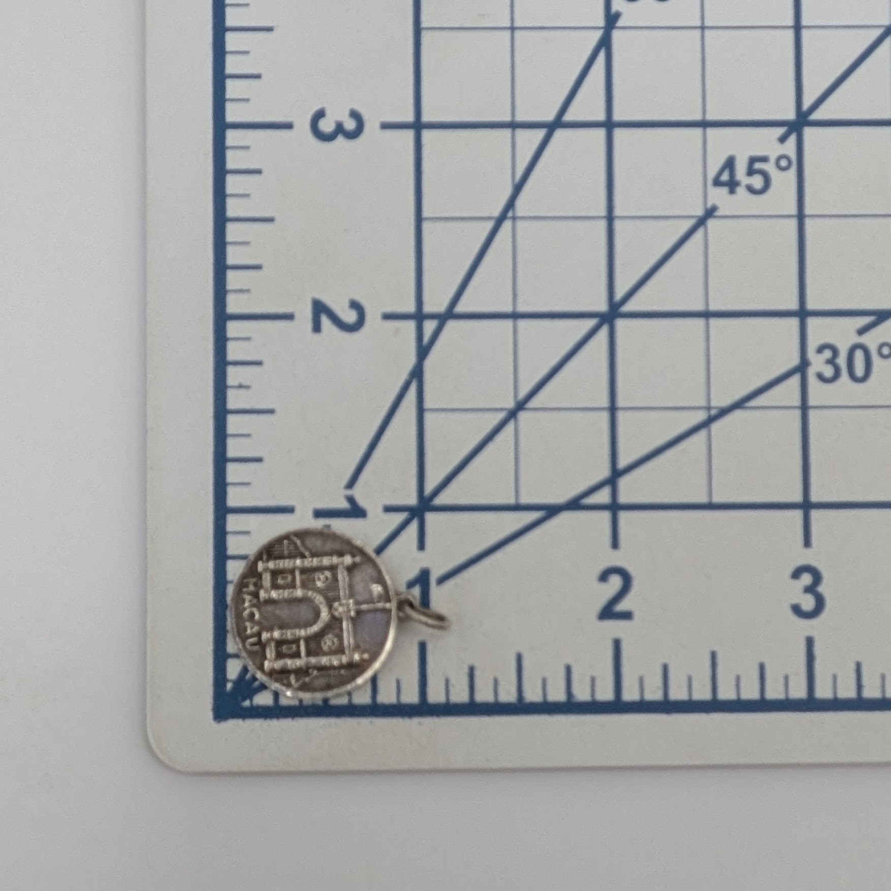 Sterling Silver Macau Building Round Charm