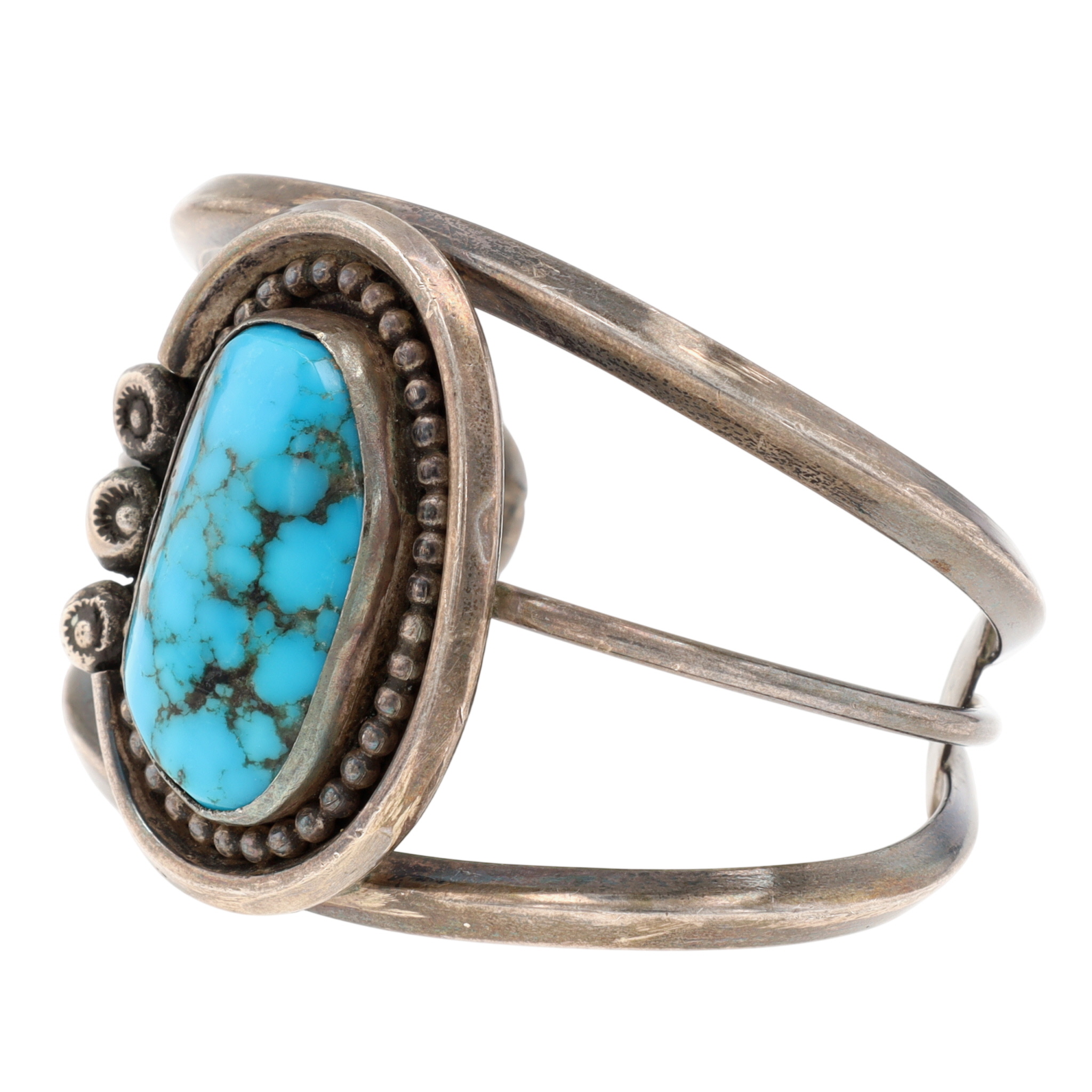 Vintage Navajo Sterling Turquoise Cuff Bracelet