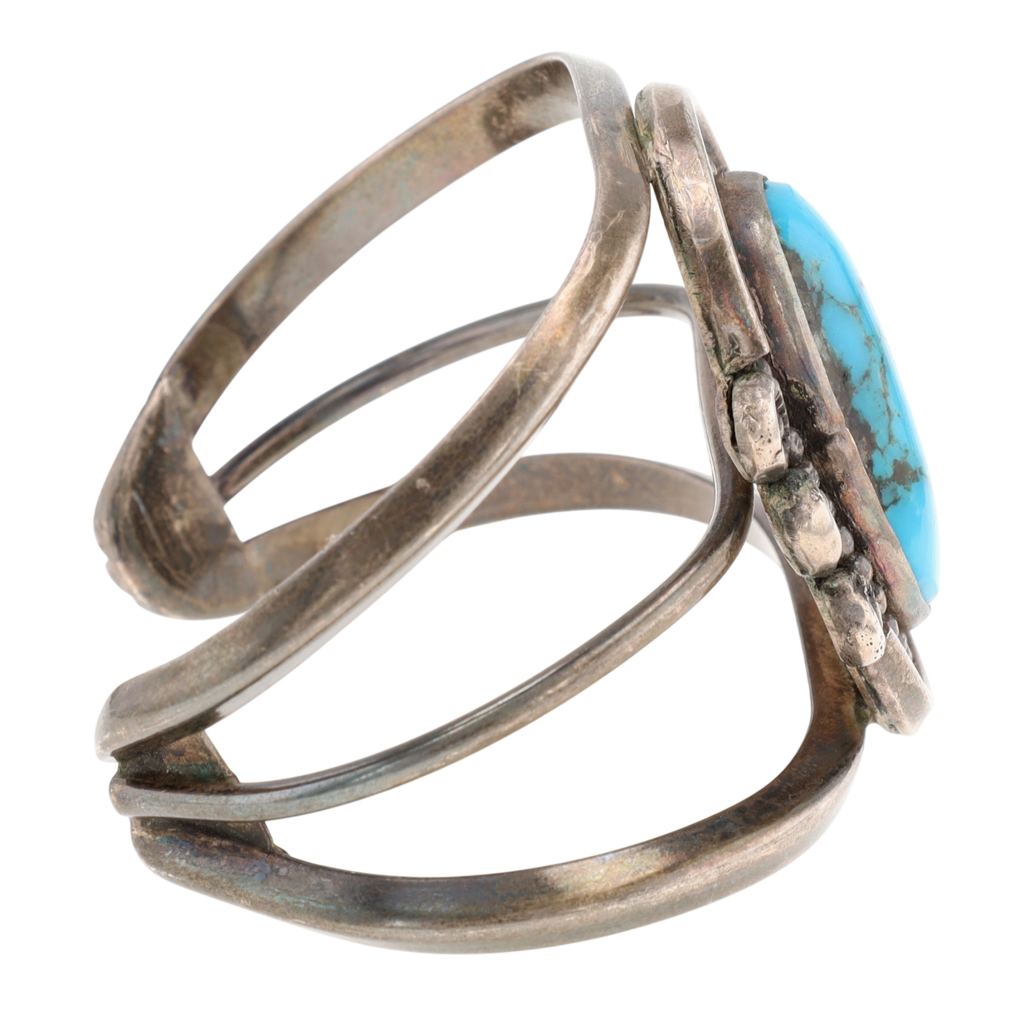 Vintage Navajo Sterling Turquoise Cuff Bracelet