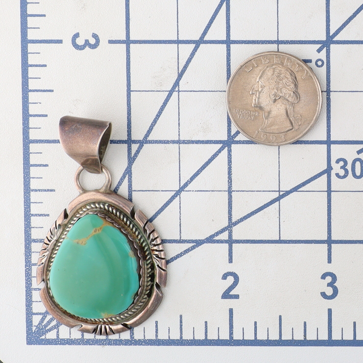 Jon McCray Navajo Sterling Turquoise Pendant