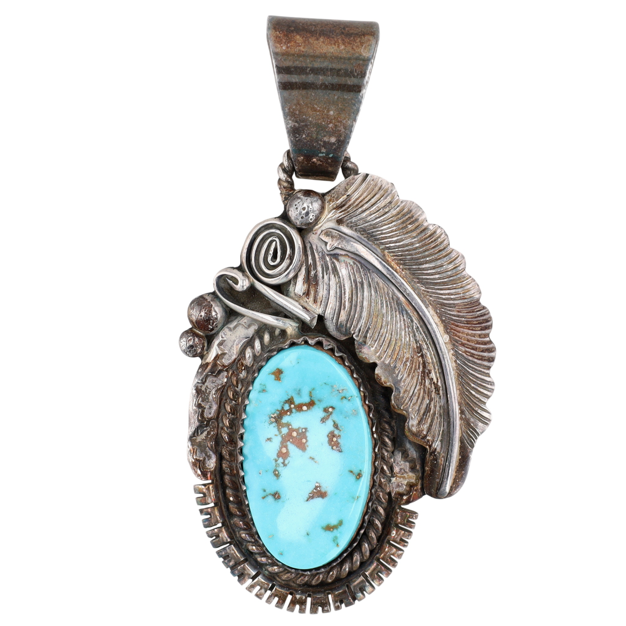 Wydell Billie Navajo Sterling Turquoise Pendant