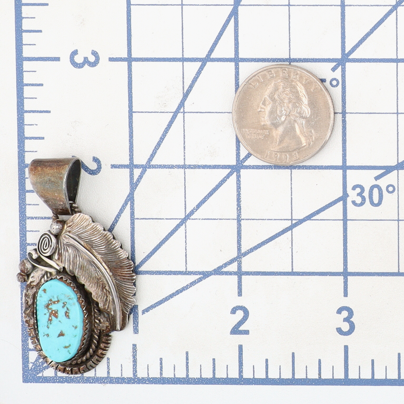 Wydell Billie Navajo Sterling Turquoise Pendant