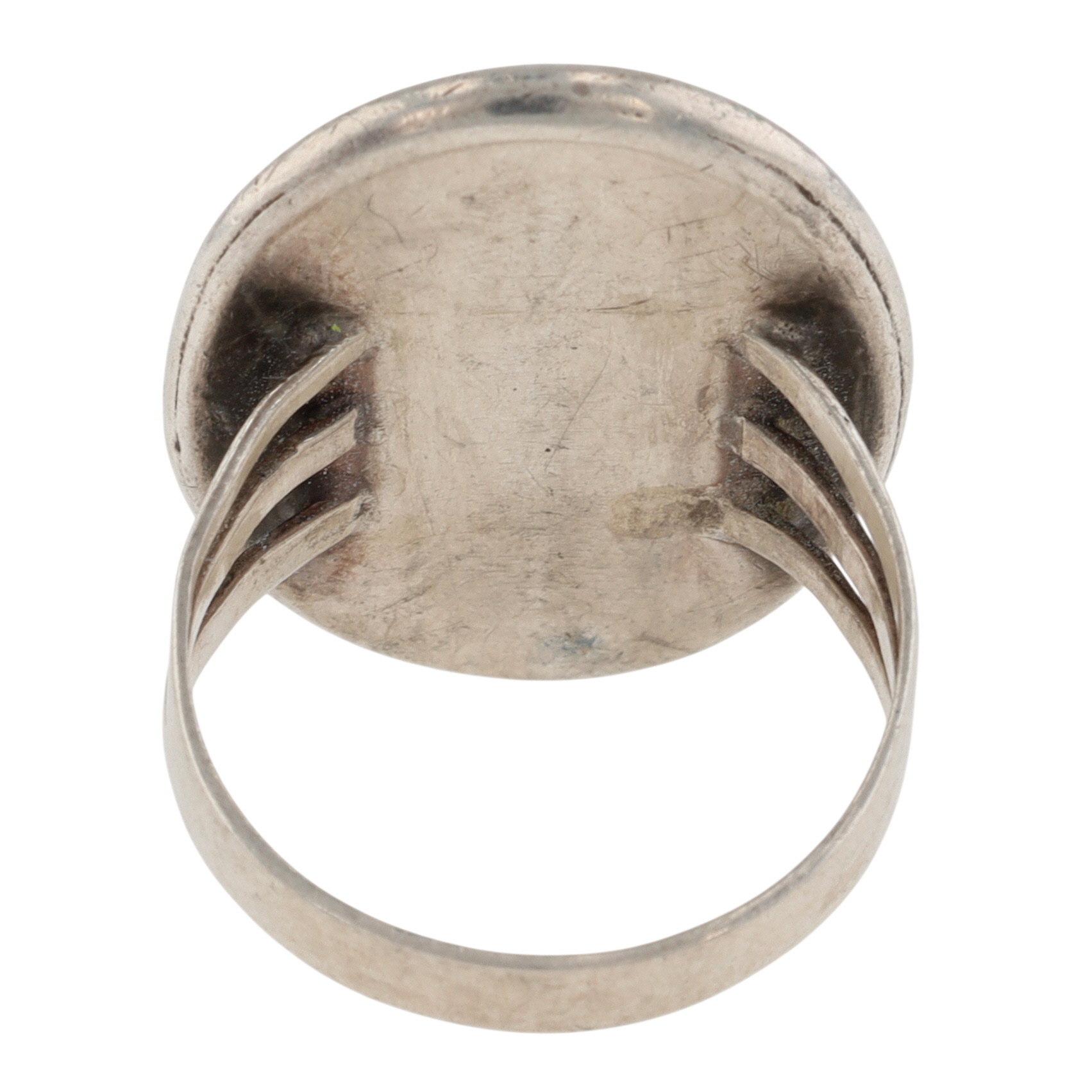 Vintage Navajo Sterling Snowflake Obsidian Ring Sz 10