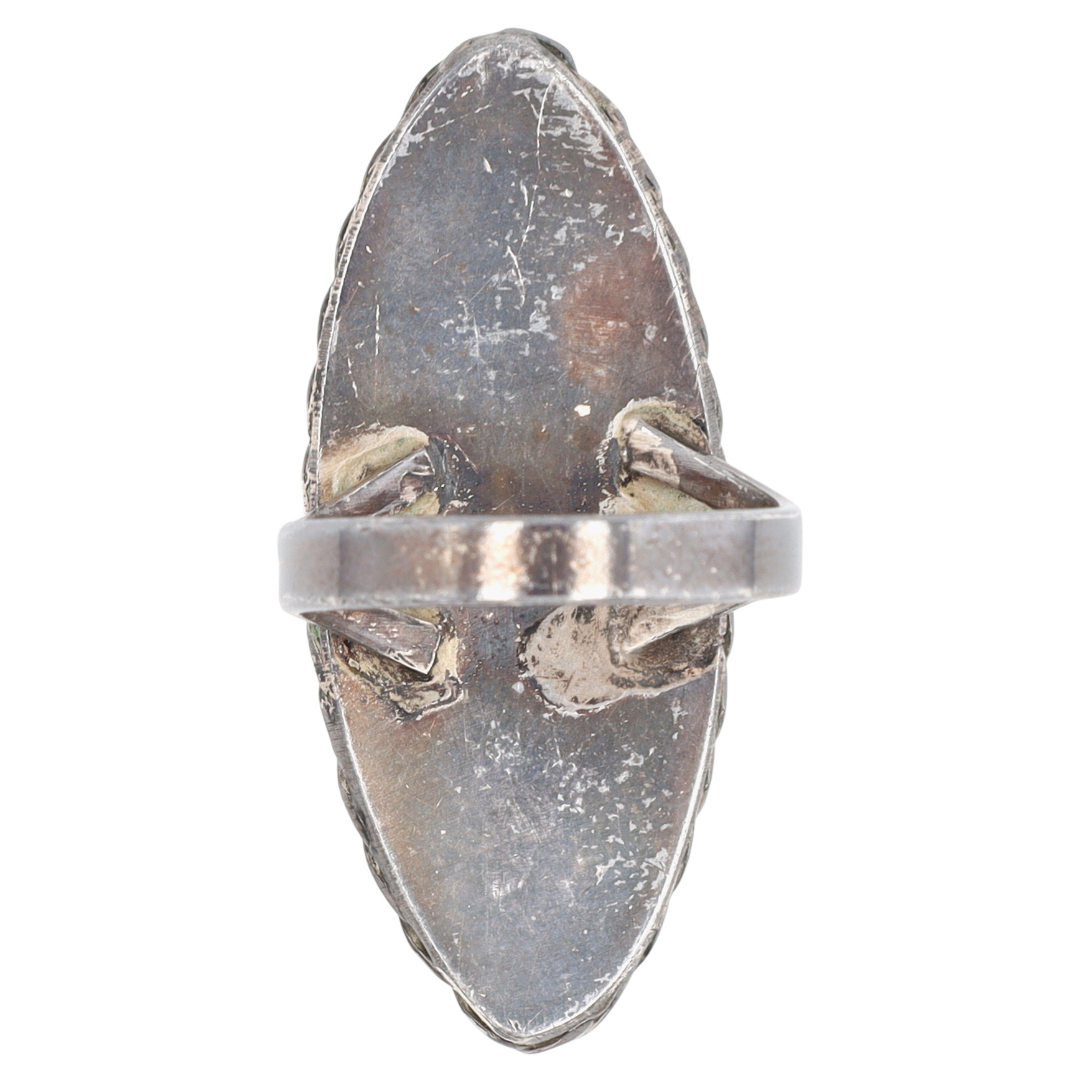 Vintage Zuni Sterling Multi-Stone Inlay Flower Ring Sz 7.5