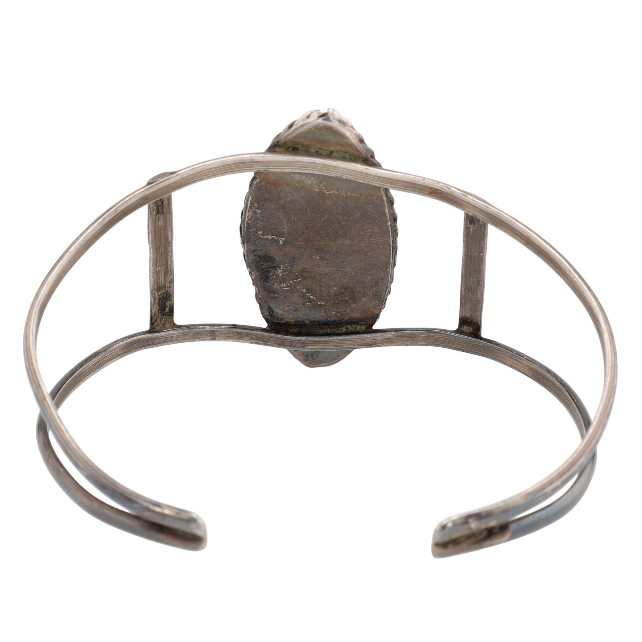 Vintage Zuni Sterling Multi-Stone Inlay Flower Cuff Bracelet