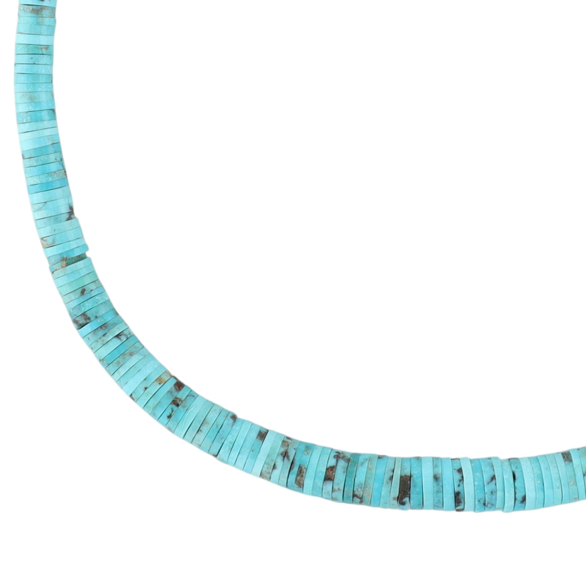 Vintage Santo Domingo Sterling Turquoise Graduated Disc Necklace