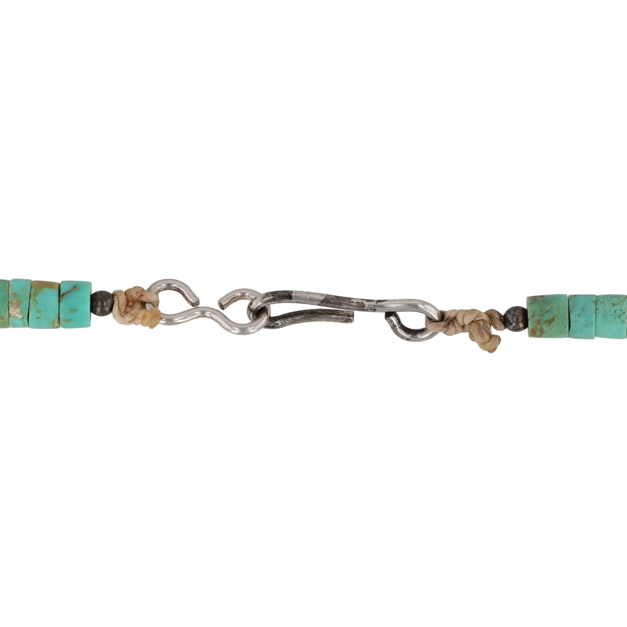 Vintage Santo Domingo Sterling Royston Turquoise Graduated Disc Necklace