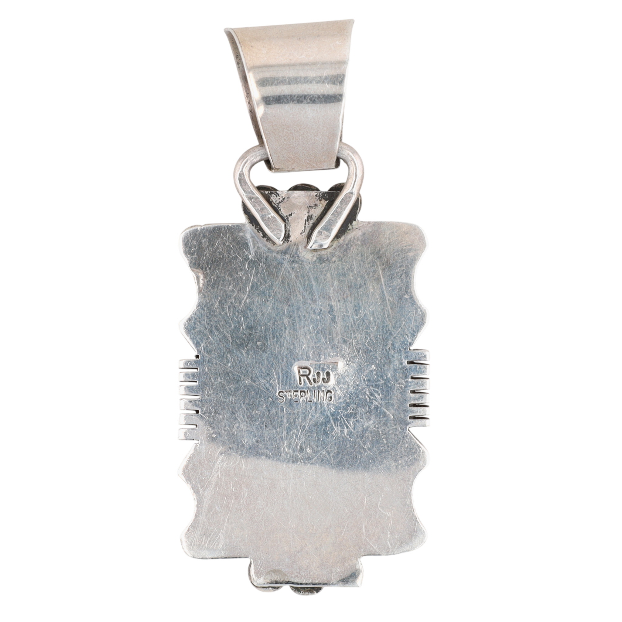 Signed Navajo Sterling Multi-Stone Inlay Pendant