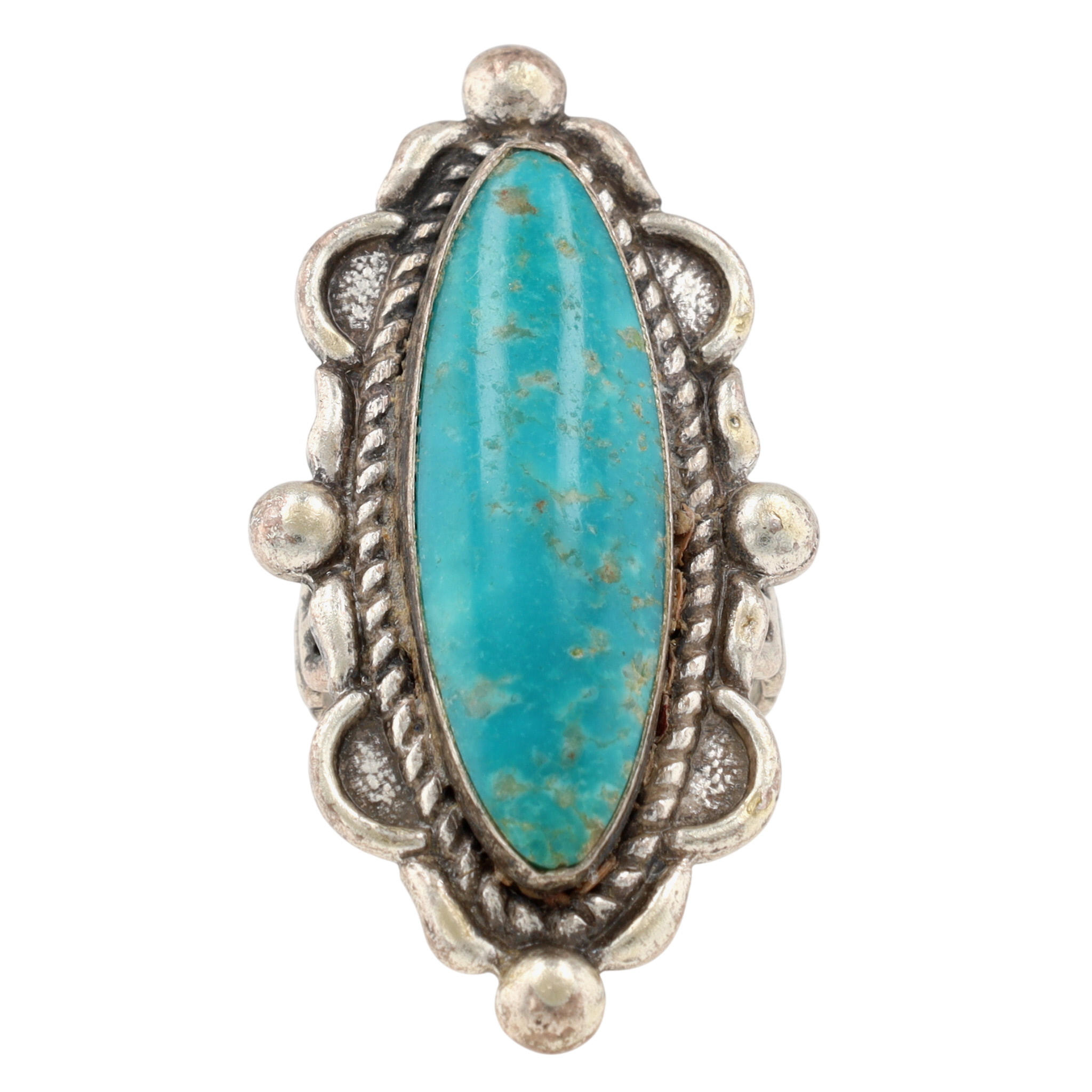 Vintage Maisels Trading Post Sterling Turquoise Ring Sz 6