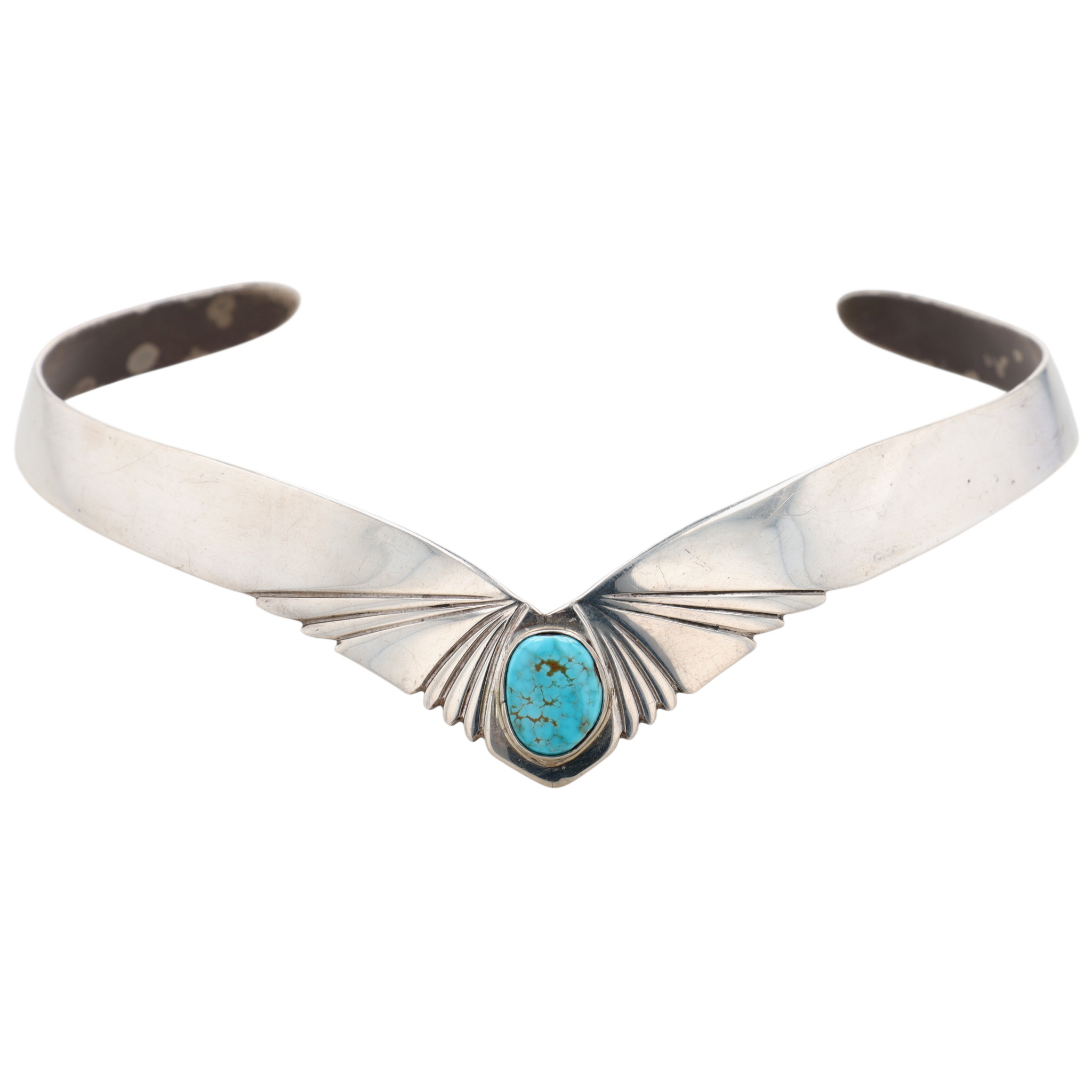 Vintage Navajo Sterling Turquoise Collar Necklace