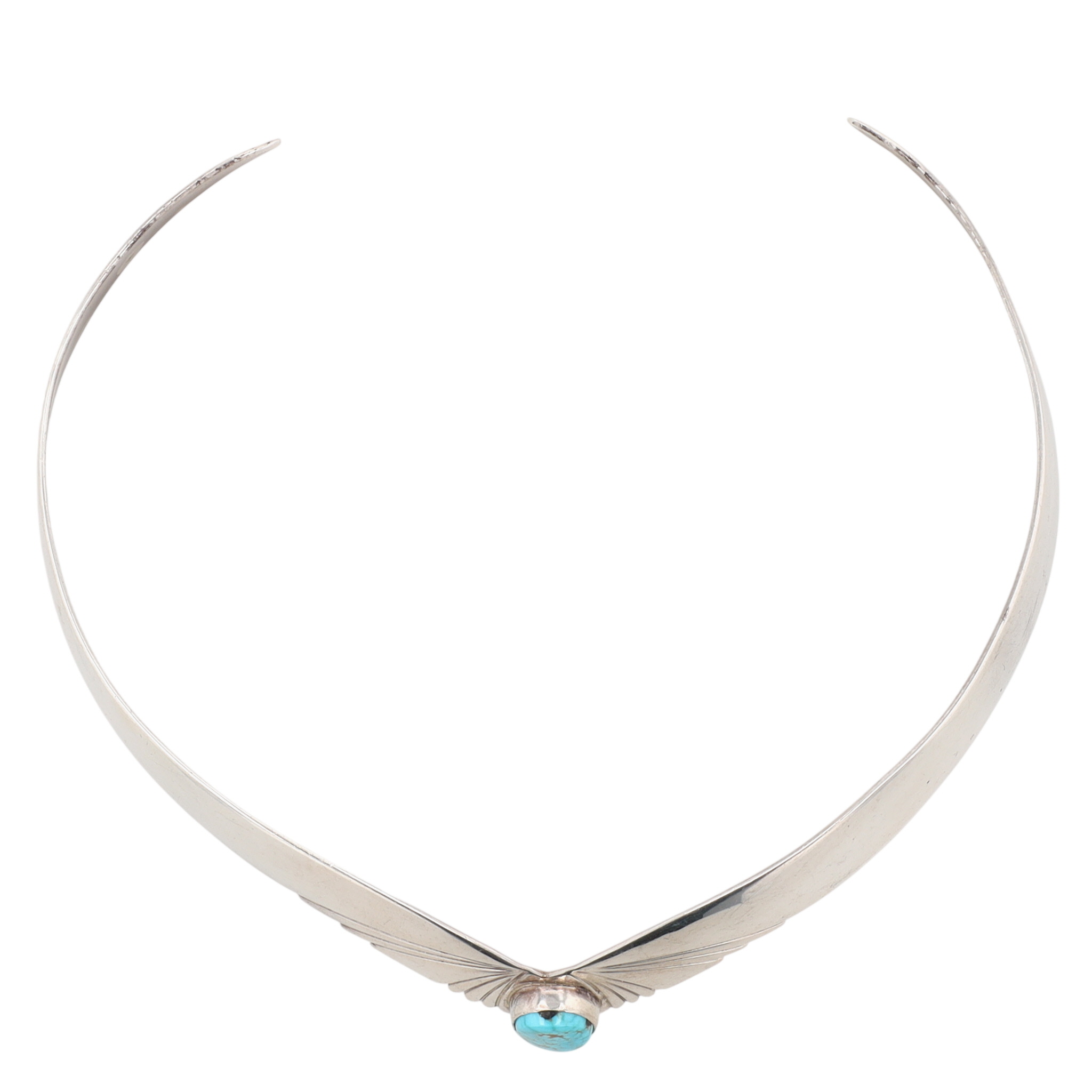 Vintage Navajo Sterling Turquoise Collar Necklace