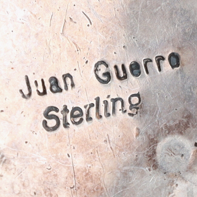 Juan Guerro Navajo Sterling Stamped Turquoise Earrings