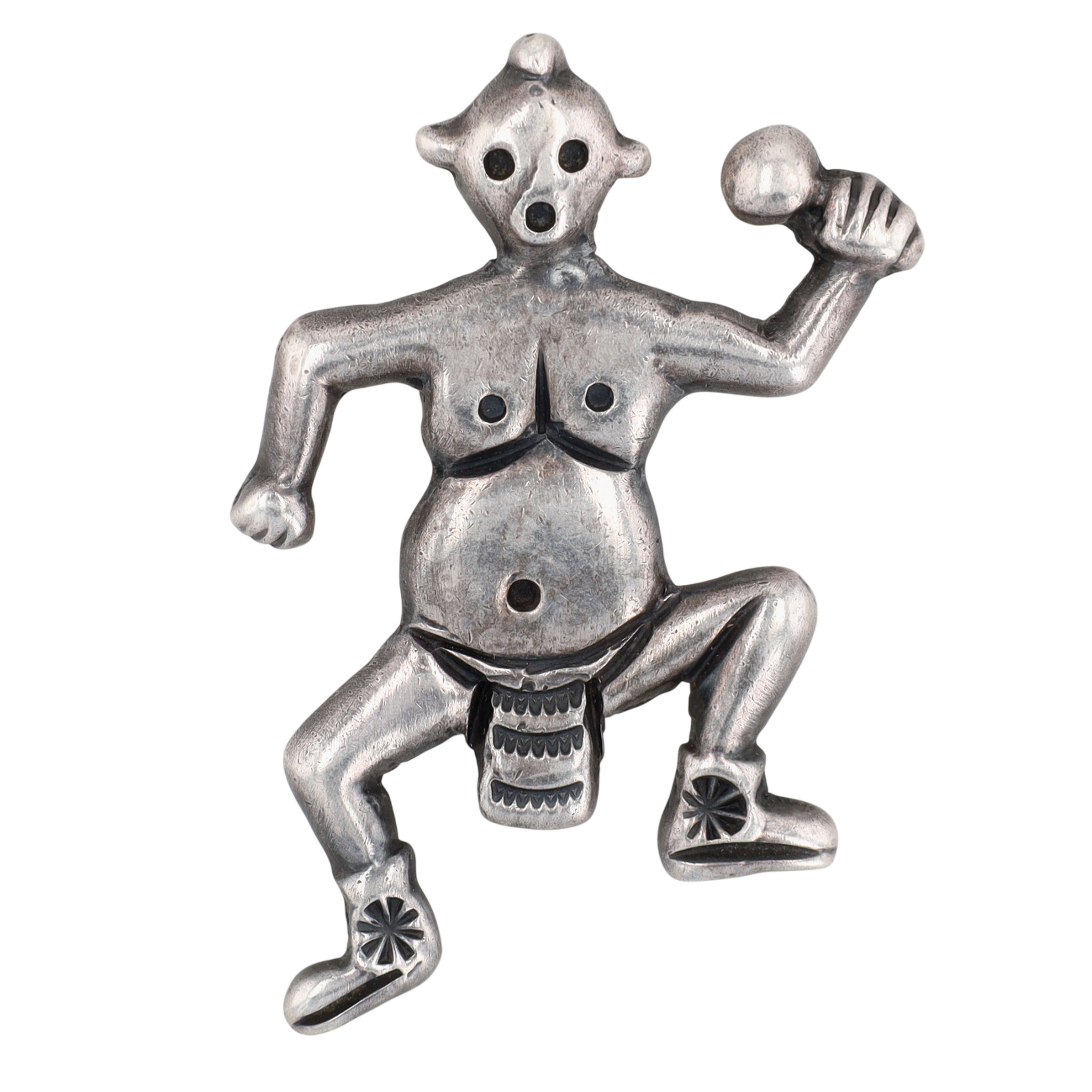 Vintage Signed Navajo Sterling Mudhead Pendant