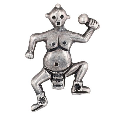 Vintage Signed Navajo Sterling Mudhead Pendant. Vintage Signed Navajo (or Hopi?) Sterling 