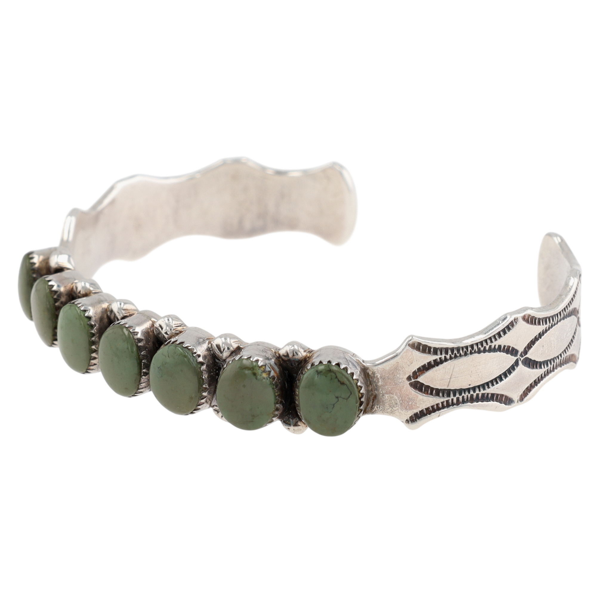 Paylee & Darlene Coonsis Zuni Sterling Turquoise Cuff Bracelet
