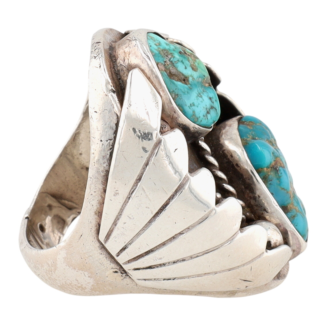 Vintage Navajo Sterling Turquoise Ring Sz 9