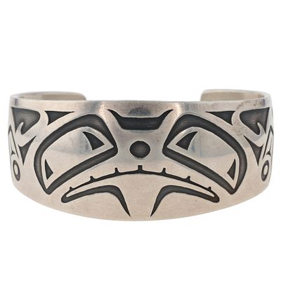 Danny Dennis First Nations Northwest Coast Motif Cuff Bracelet for Metal Arts Group | Weight: 
