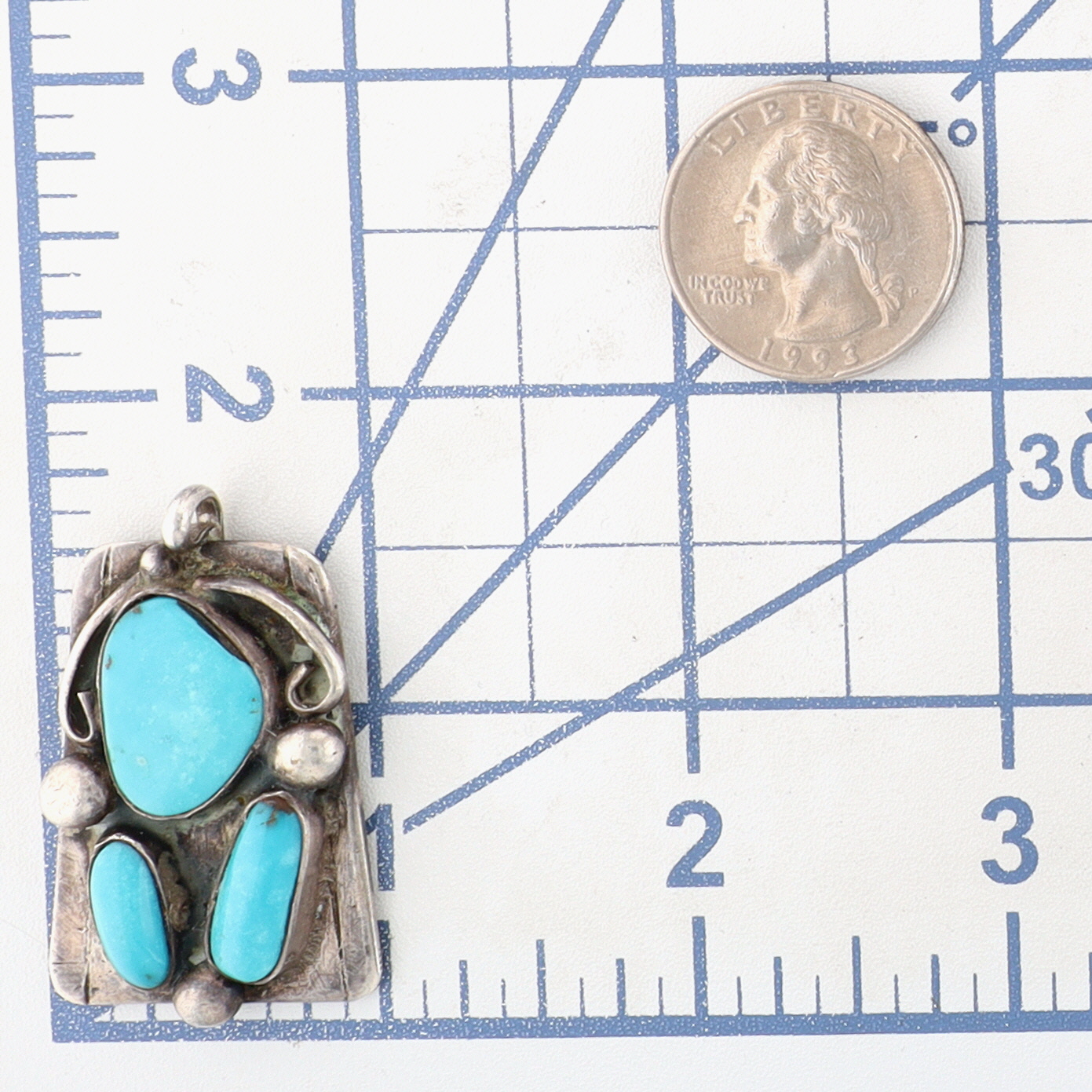Vintage Navajo Sterling Turquoise Pendant