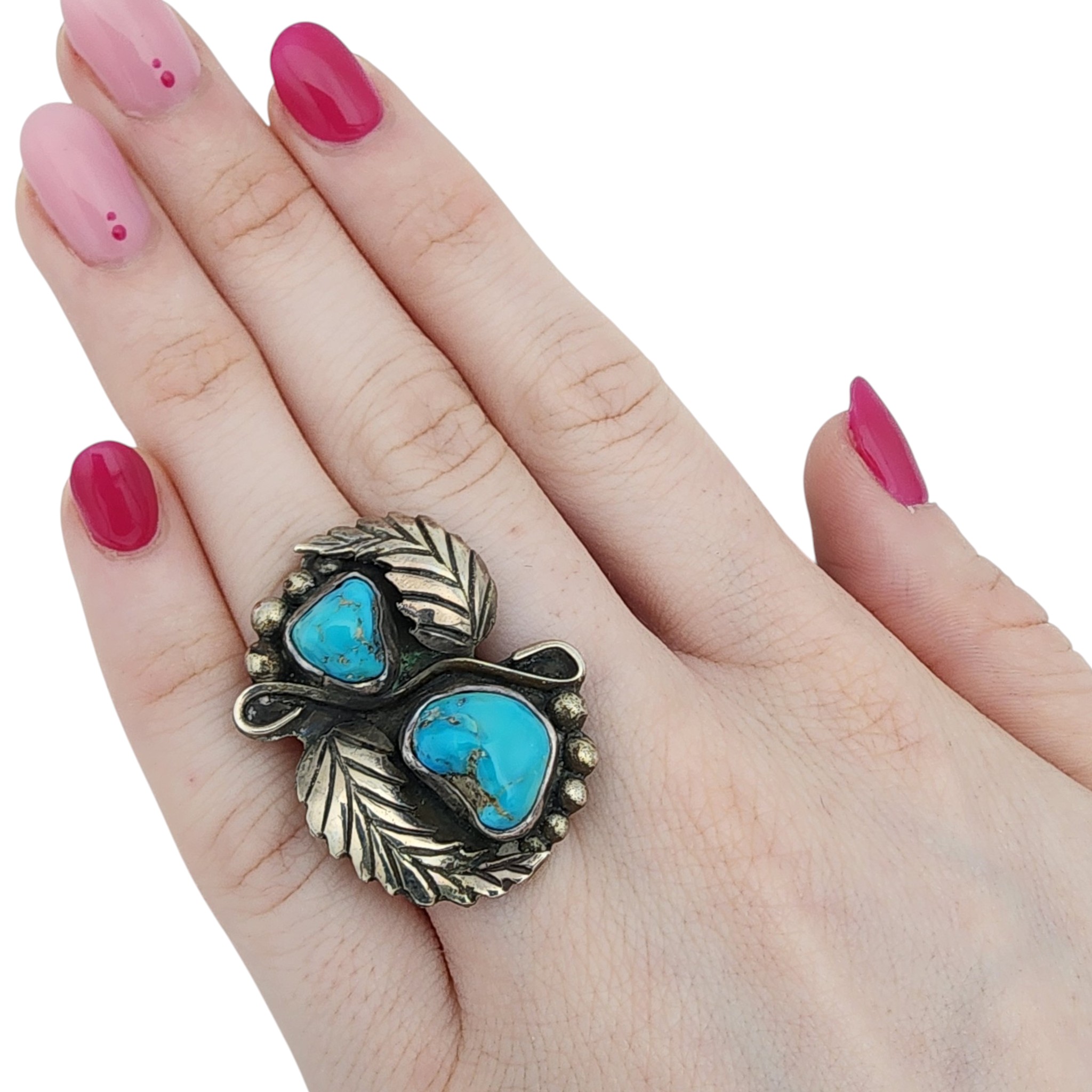 Vintage Navajo Sterling Turquoise Ring Sz 6