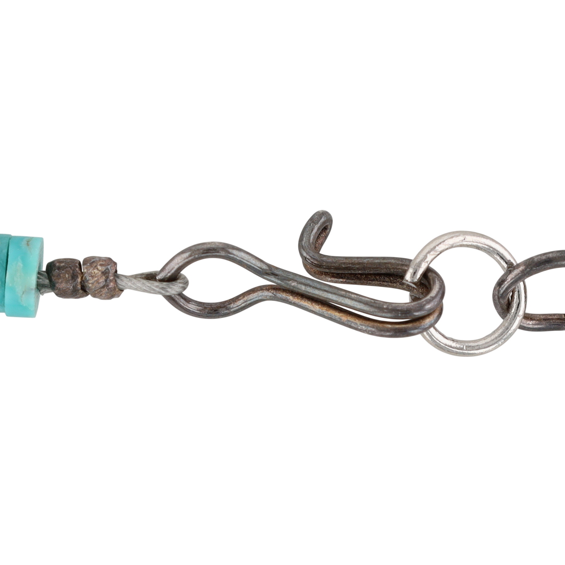 Vintage Santo Domingo Sterling Graduated Turquoise and Spiny Oyster Necklace
