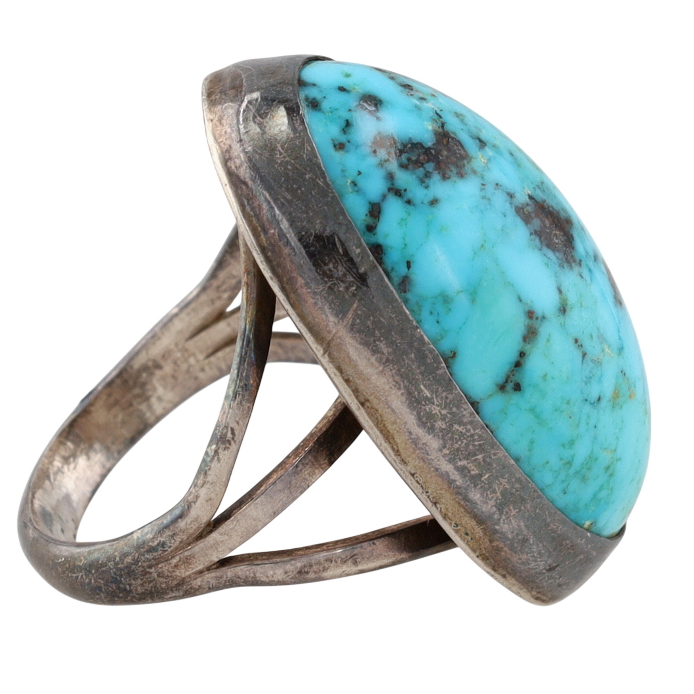 Vintage Navajo Sterling Turquoise Ring Sz 4.5