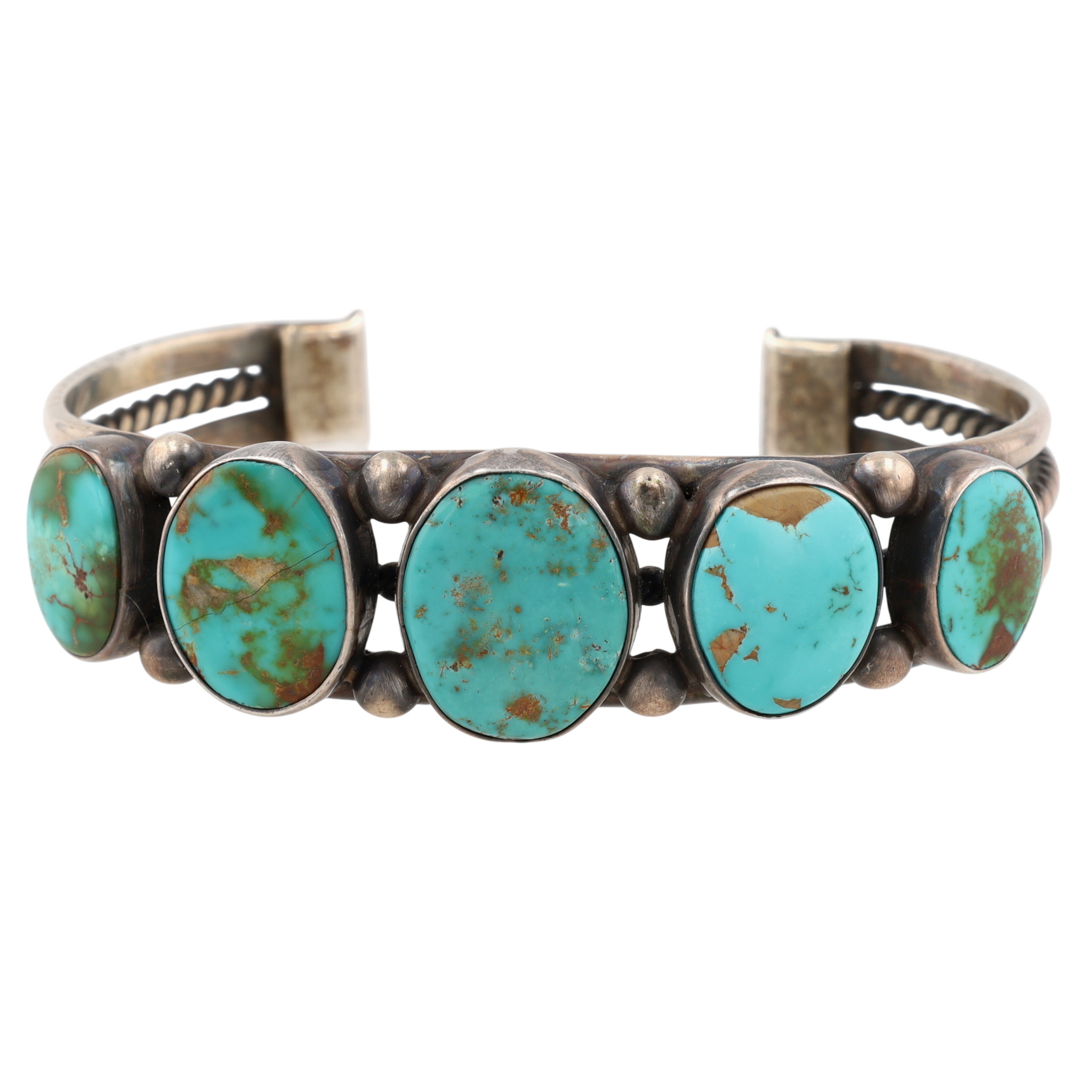 Vintage Navajo Sterling Turquoise Cuff Bracelet