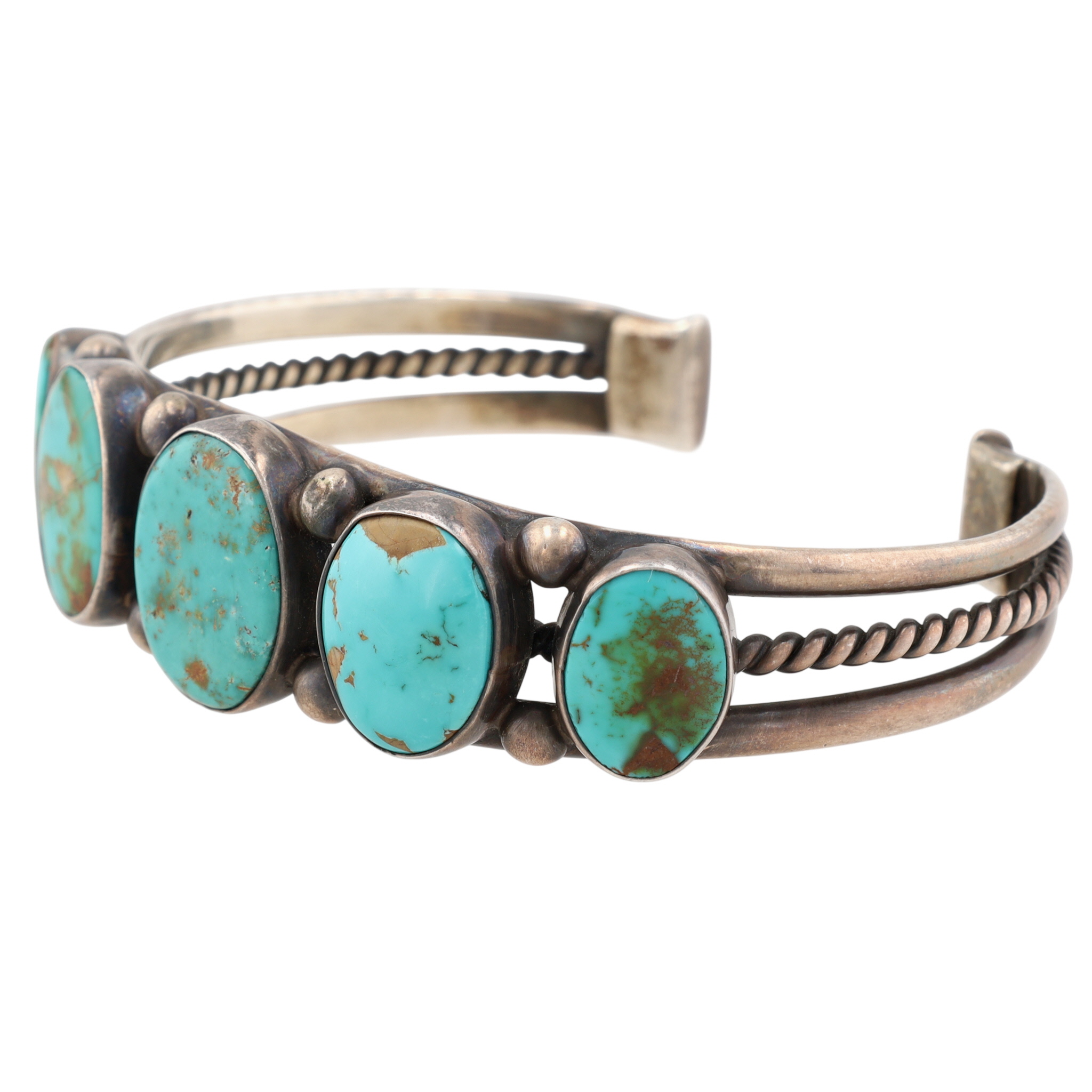 Vintage Navajo Sterling Turquoise Cuff Bracelet