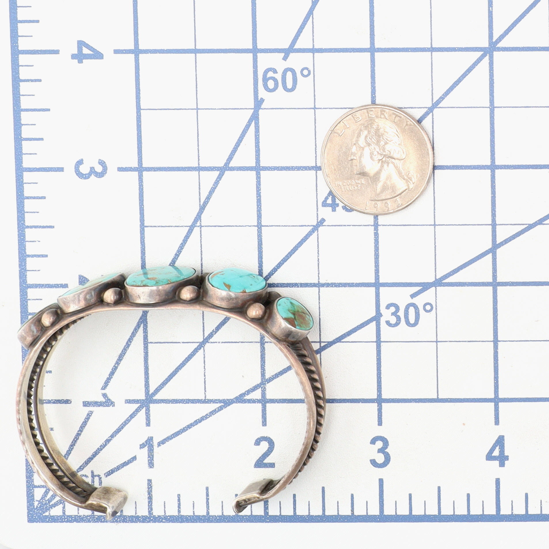 Vintage Navajo Sterling Turquoise Cuff Bracelet